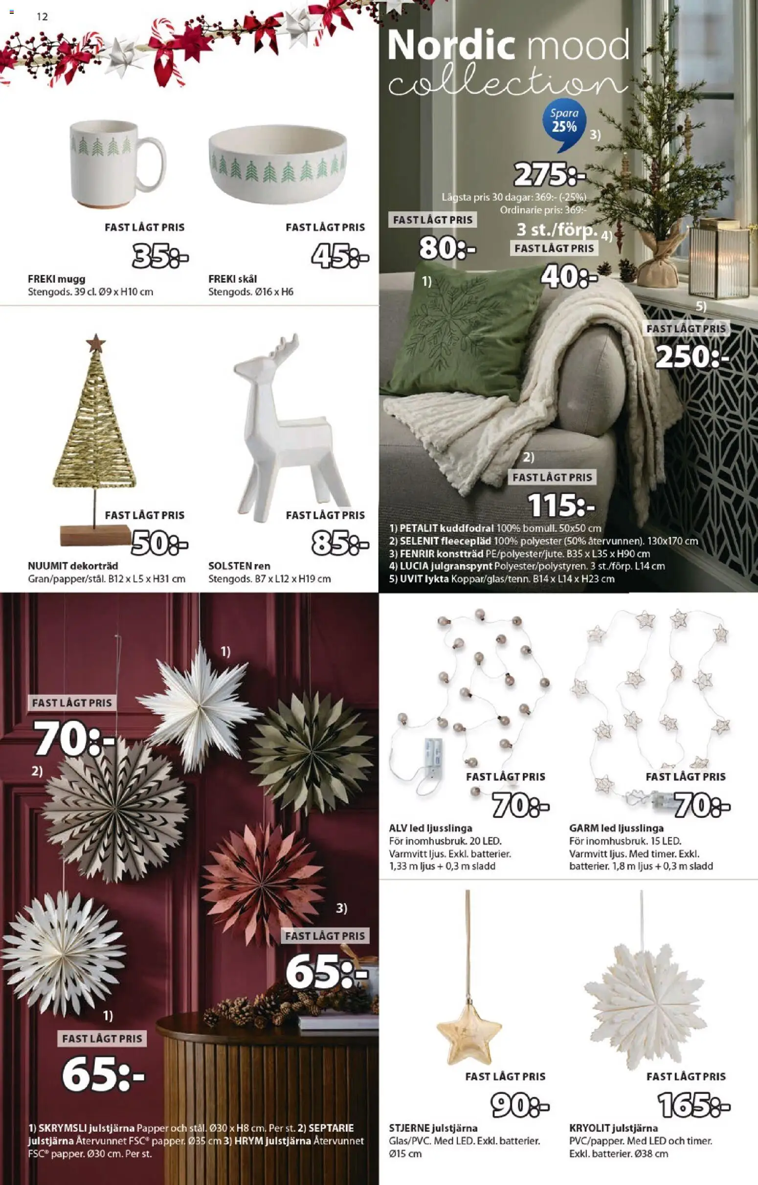 JYSK reklamblad aktuell från 03.11.2025 | Sida: 12 | Produkter: Lykta, Sladd, Papper, Ljus
