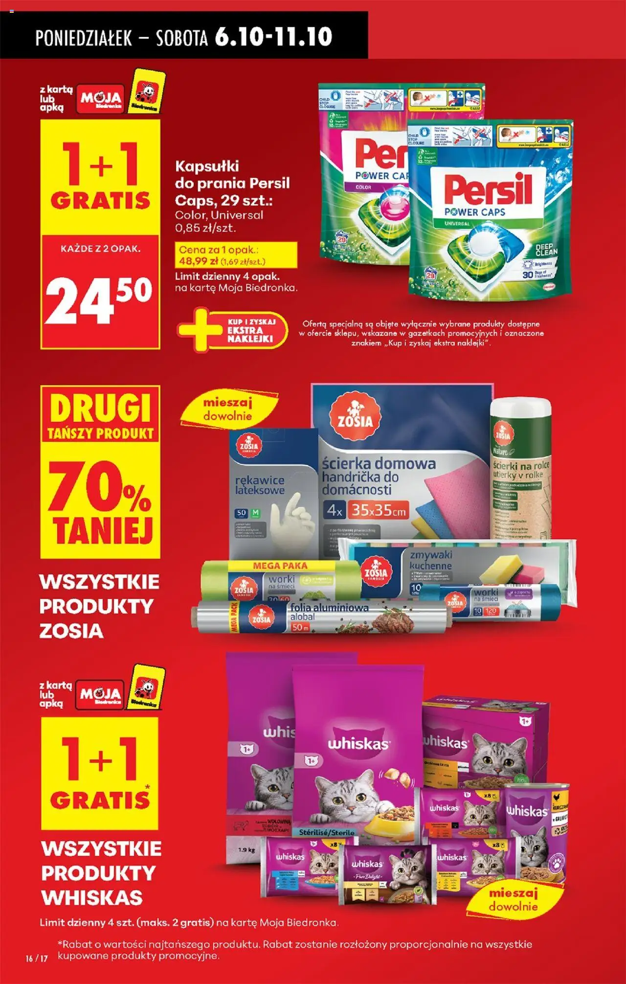 Biedronka gazetka od 06.10.2025 | Strona: 18 | Produkty: Persil, Rękawice lateksowe, Naklejki, Kapsułki do prania