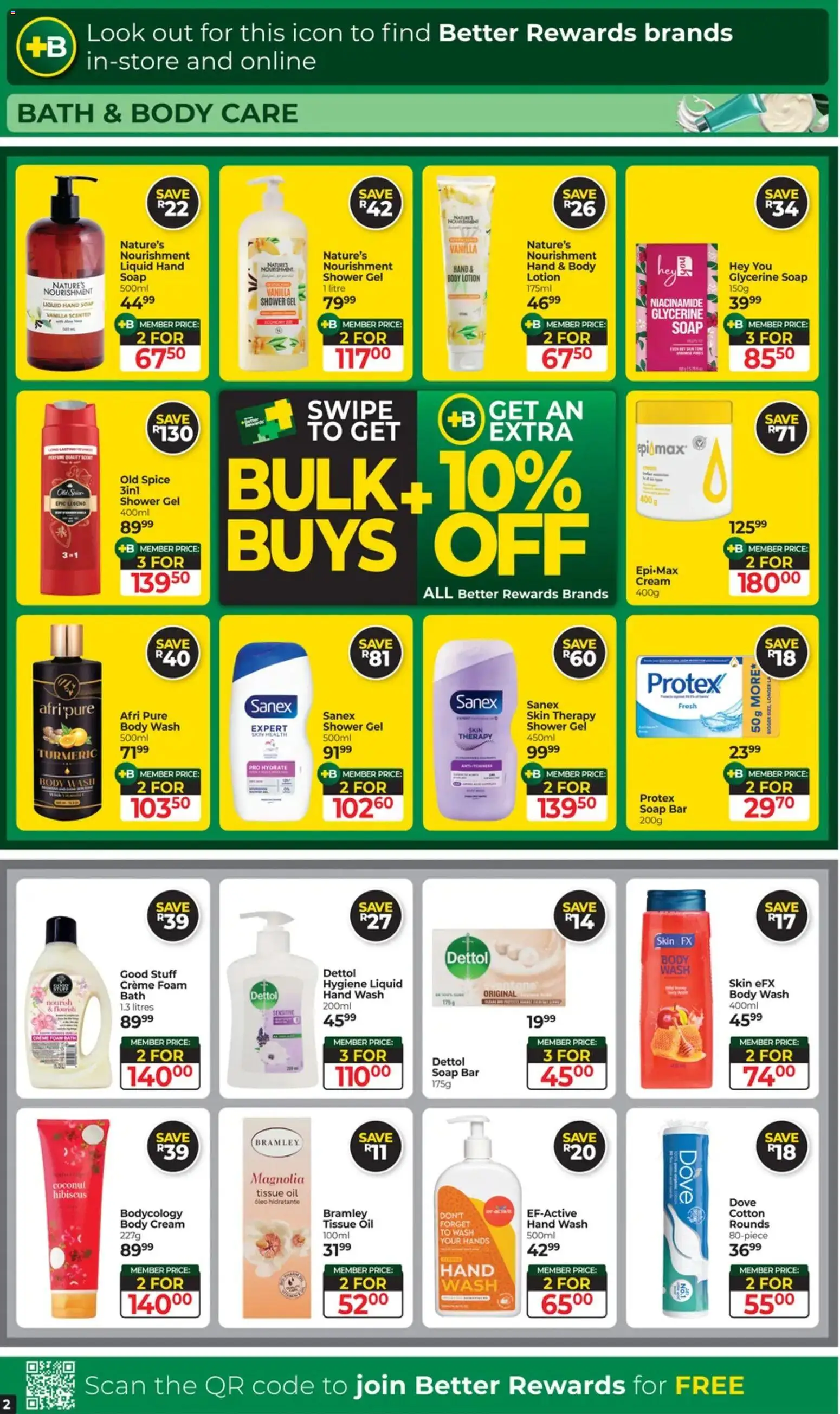 New Dis-Chem catalogue – valid from 17.02.2026 | Page: 2 | Products: Bath, Cream, Shower gel, Foam