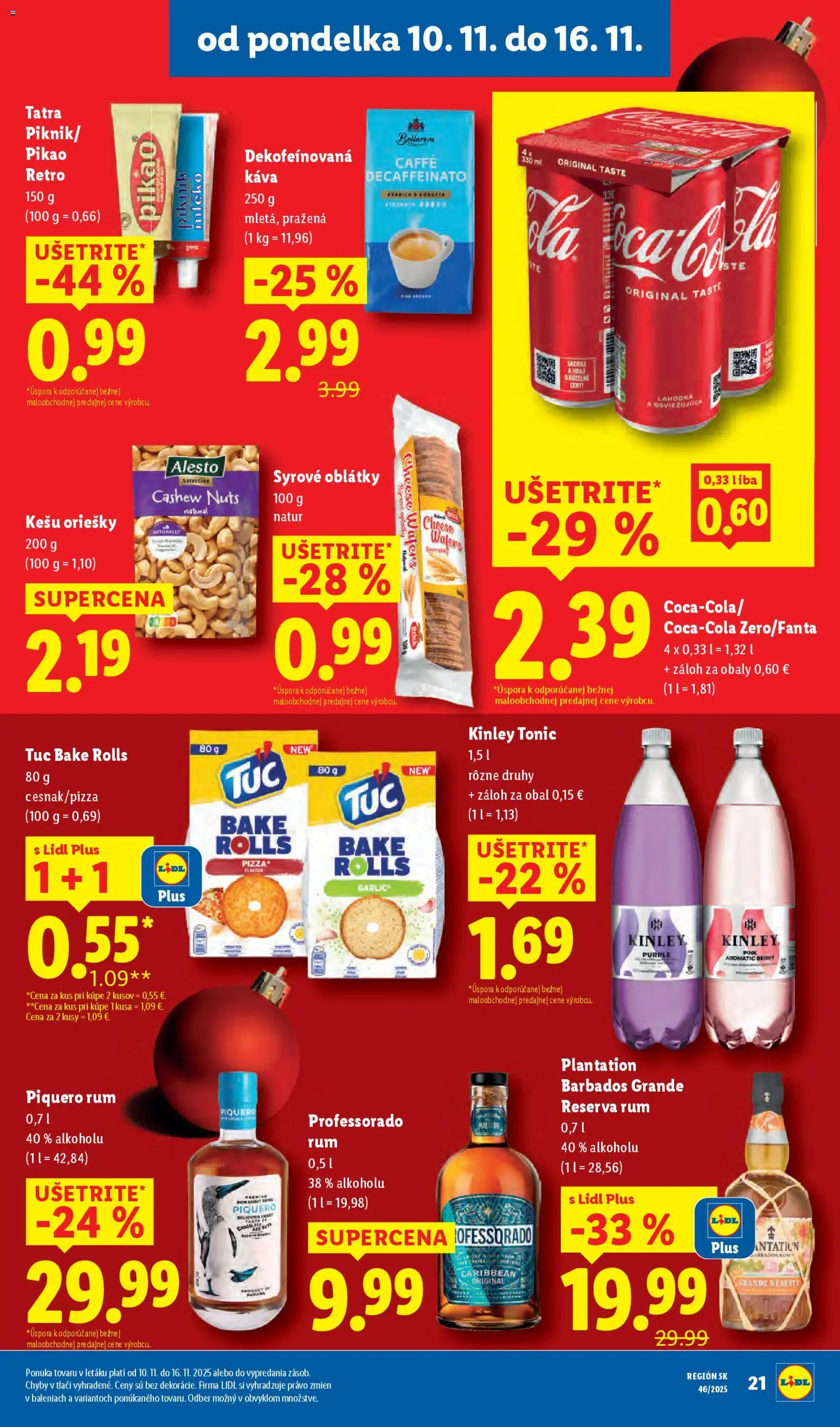 Nové Lidl akcie – leták je platný od 10.11.2025 | Strana: 29 | Produkty: Káva, Rum