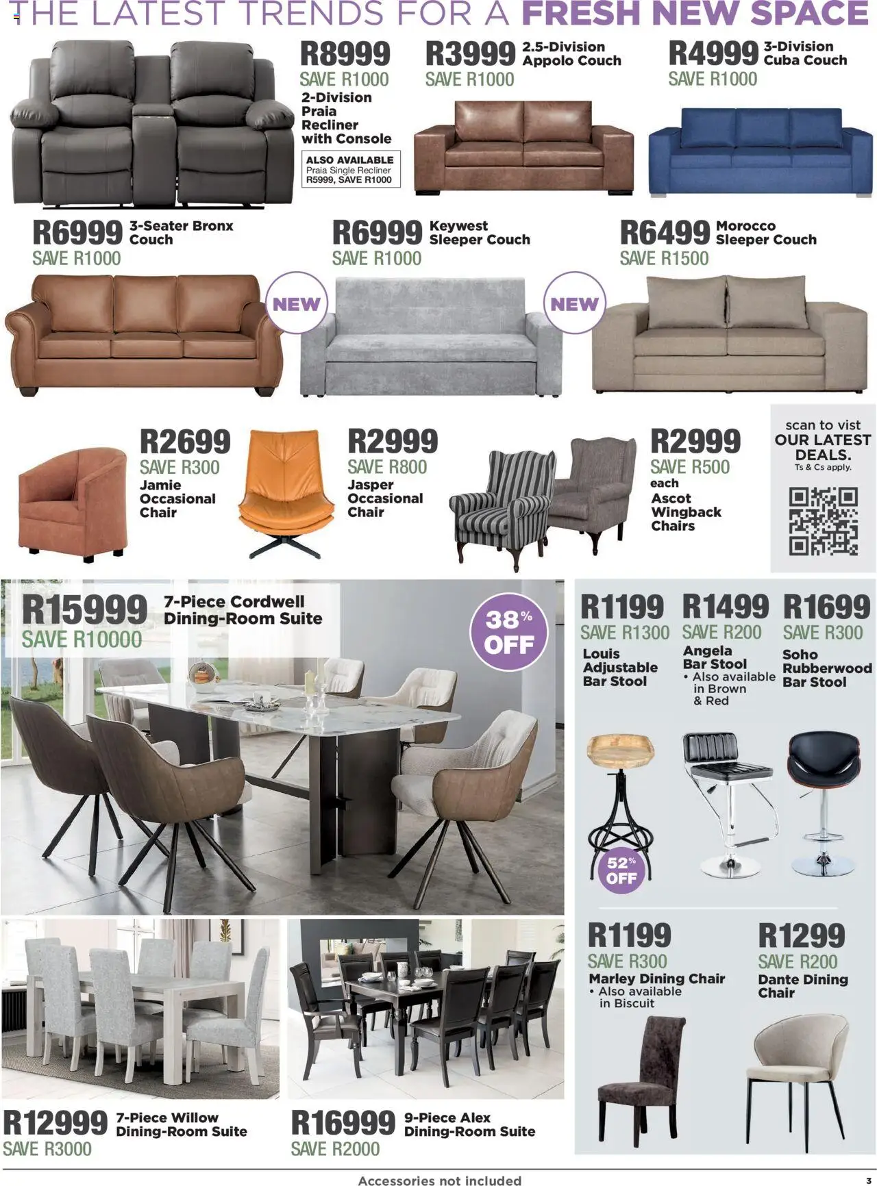 House and Home Specials │ valid from 18.08.2025 | Page: 3 | Products: Stool, Couch, Chair, Bar stool