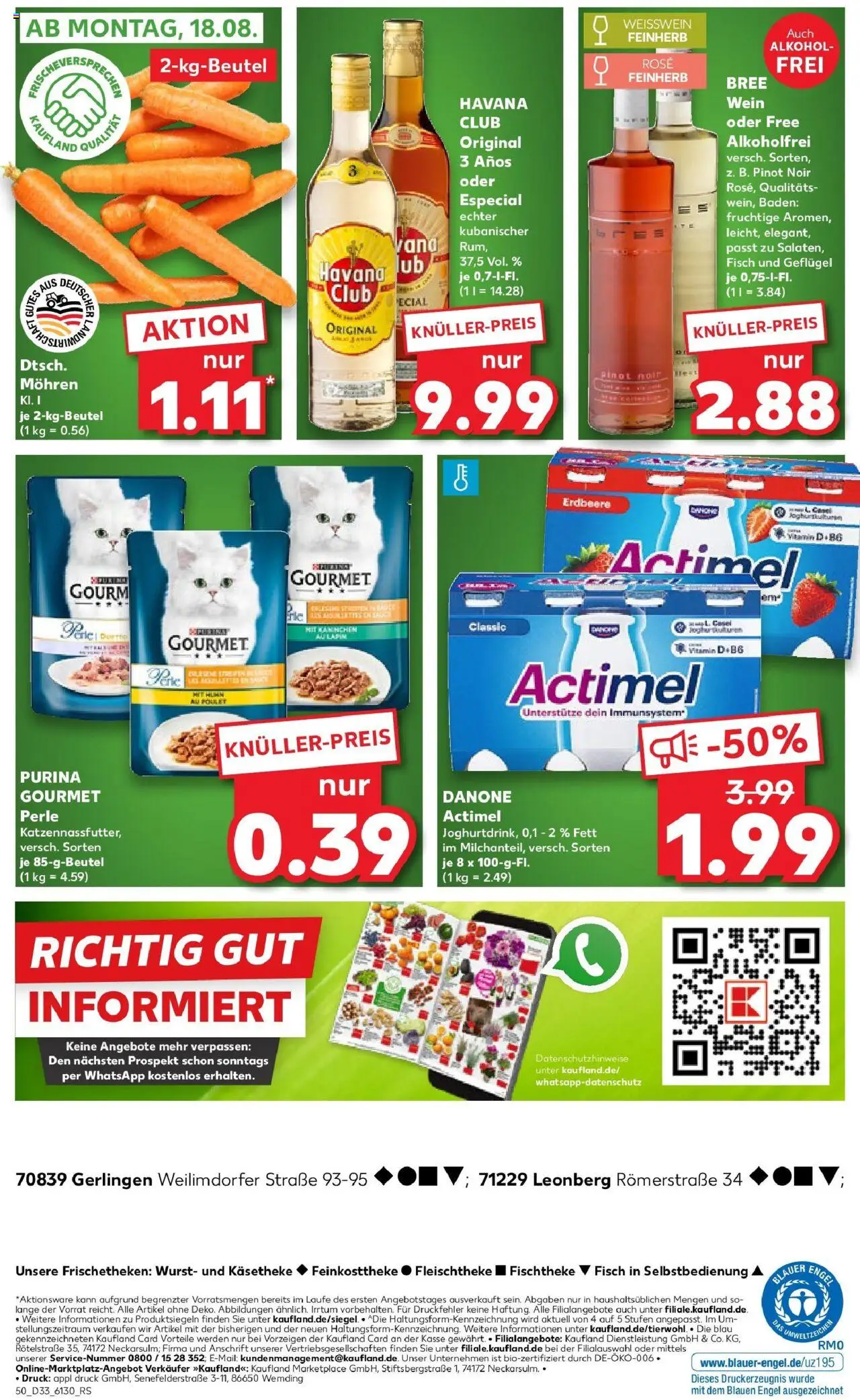 Kaufland prospekt Leonberg	 - gültig ab dem 18.08.2025 | Seite: 5 | Produkte: Actimel, Rum, Bree, Wurst