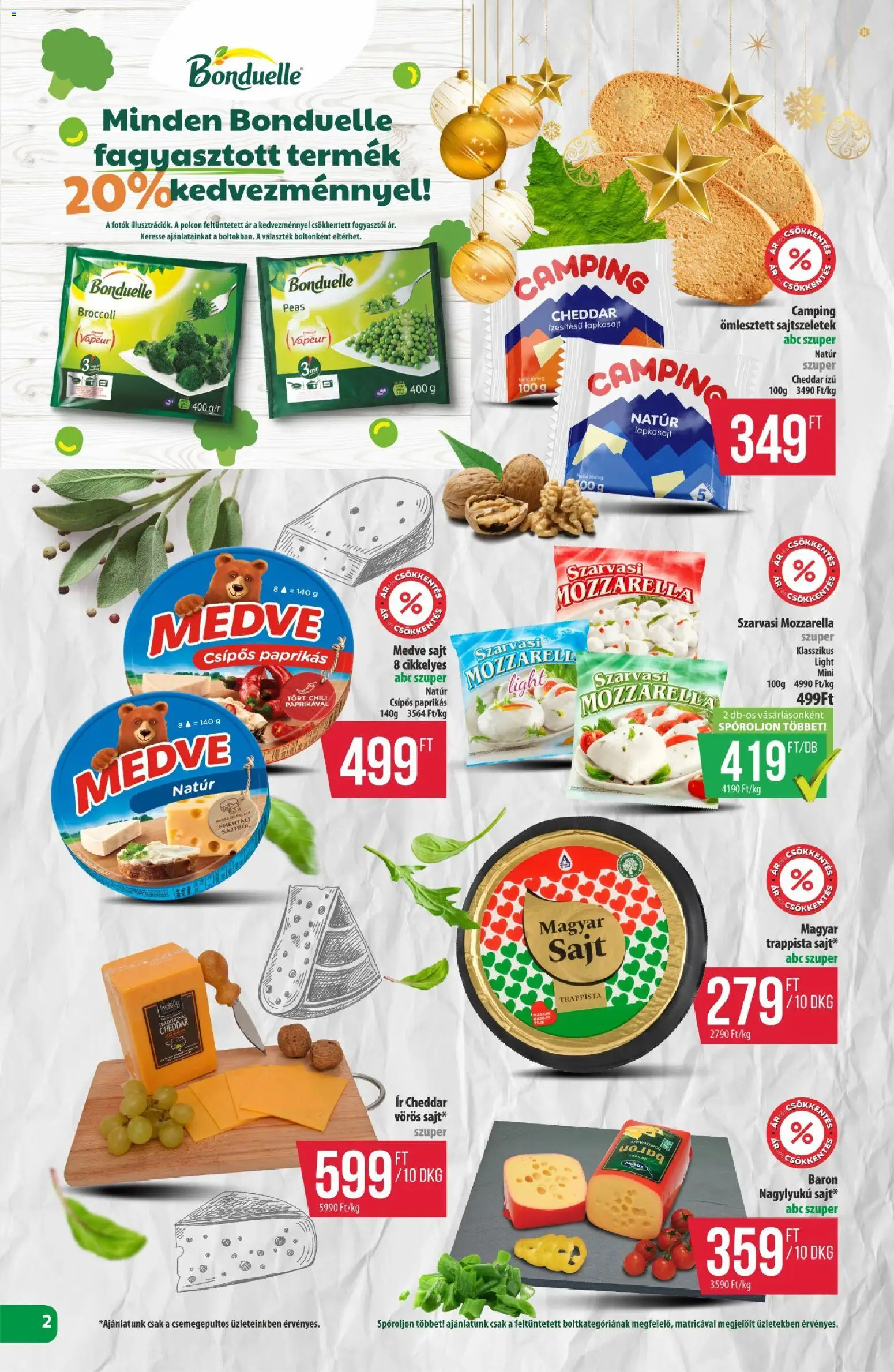 COOP akciós ujság - amely érvényes a következő dátumtól: 11.12.2025 | Oldal: 2 | Termékek: Chili, Lapkasajt, Sajt, Cheddar