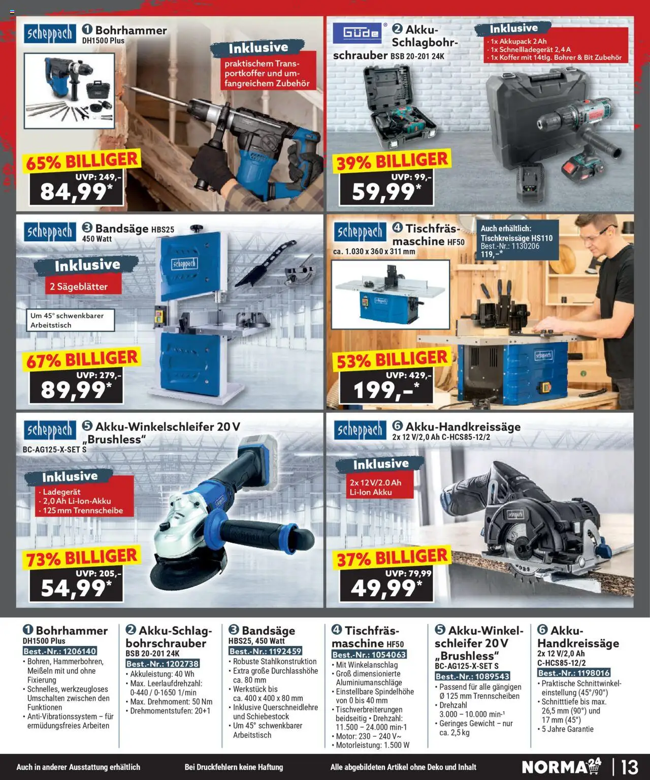 Norma - Bestellmagazin August 2025 - gültig ab dem 01.08.2025 | Seite: 13 | Produkte: Gewicht, Arbeitstisch, Koffer, Ladegerät