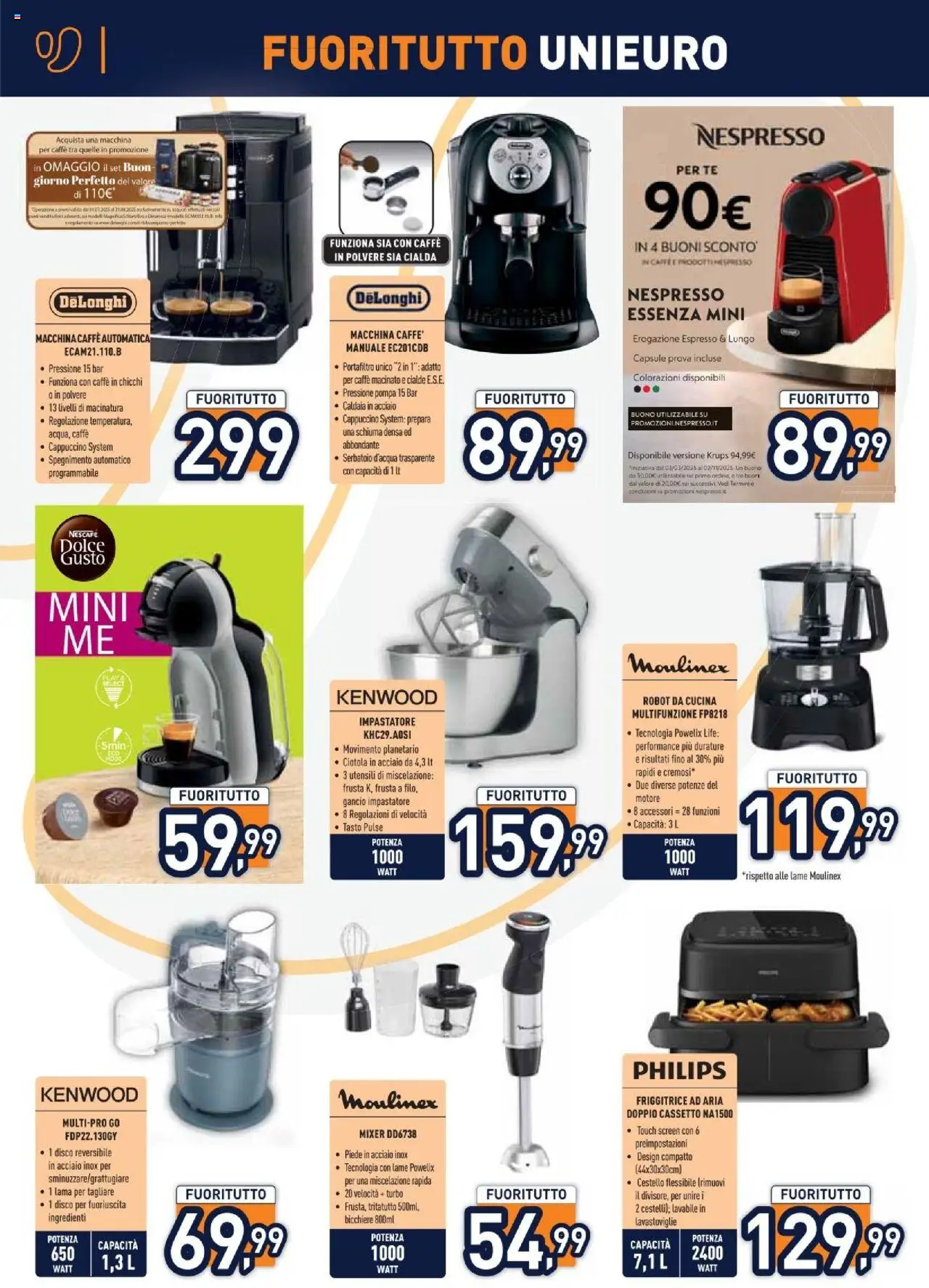Volantino Unieuro del 01.08.2025 | Pagina: 16 | Prodotti: Caffè, Disco, Robot, Ciotola