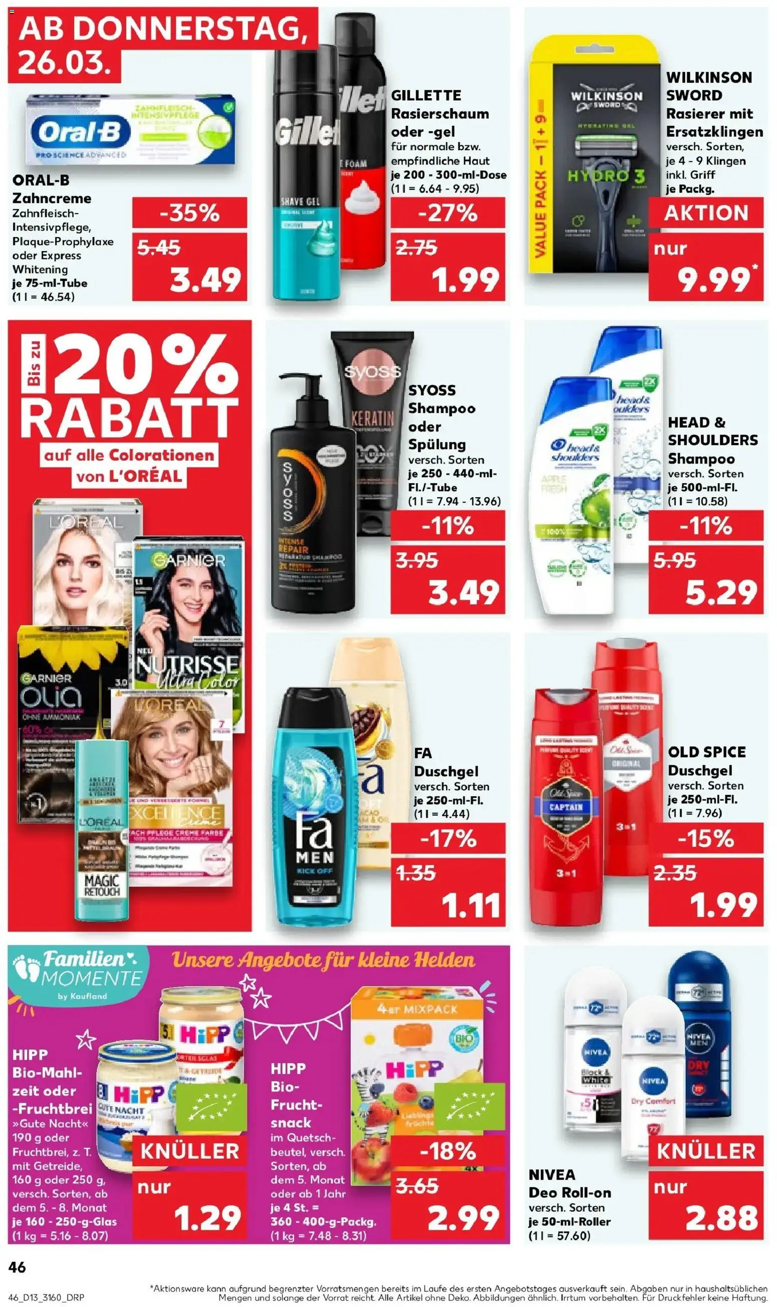 Kaufland Prospekt Lübbenau	 – gültig ab 26.03.2026 | Seite: 46 | Produkte: Spülung, Duschgel, Deodorant, Deo Roll-On