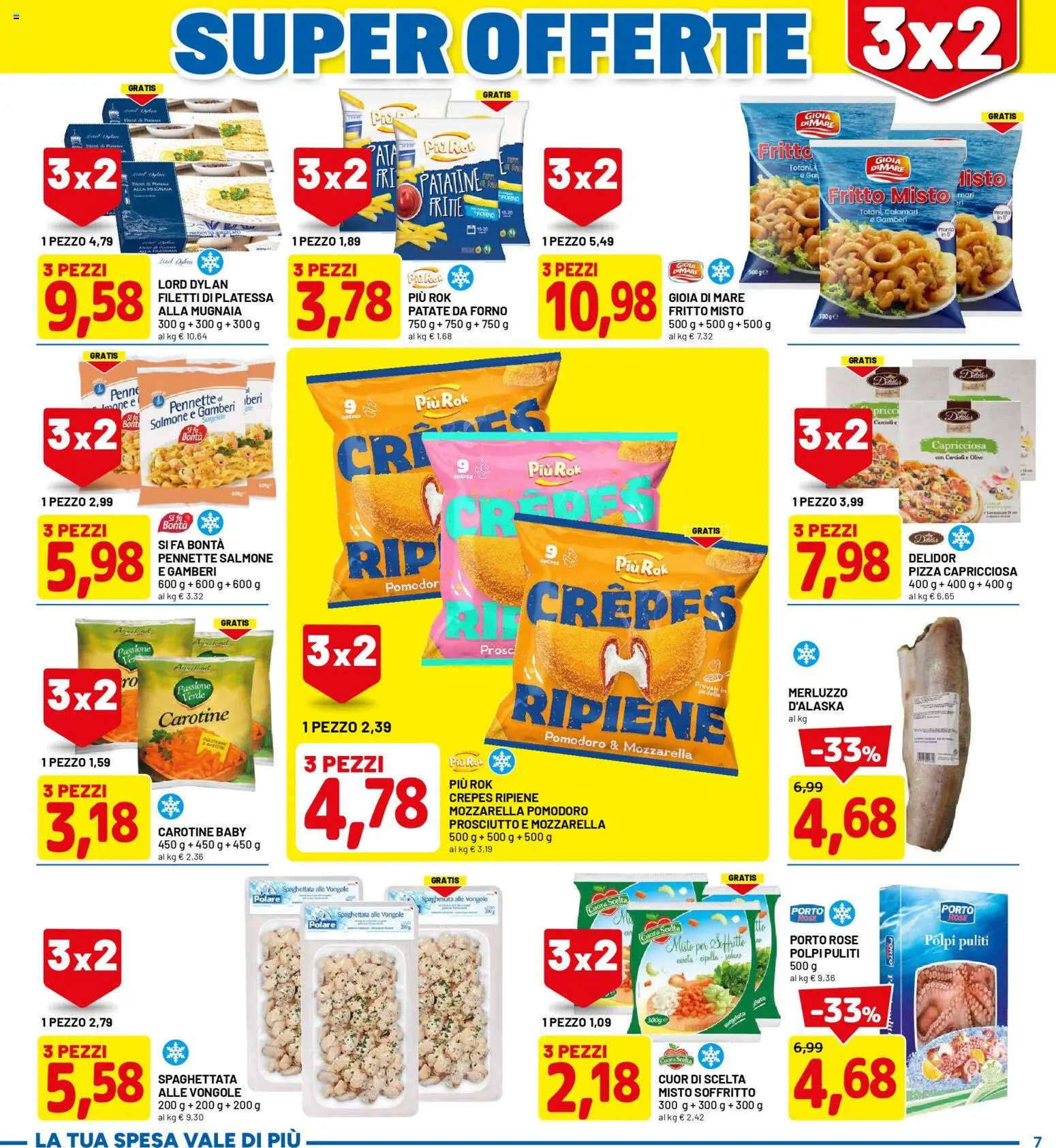 Volantino D Più del 05.01.2026 | Pagina: 7 | Prodotti: Pizza, Patatine, Pennette, Penne