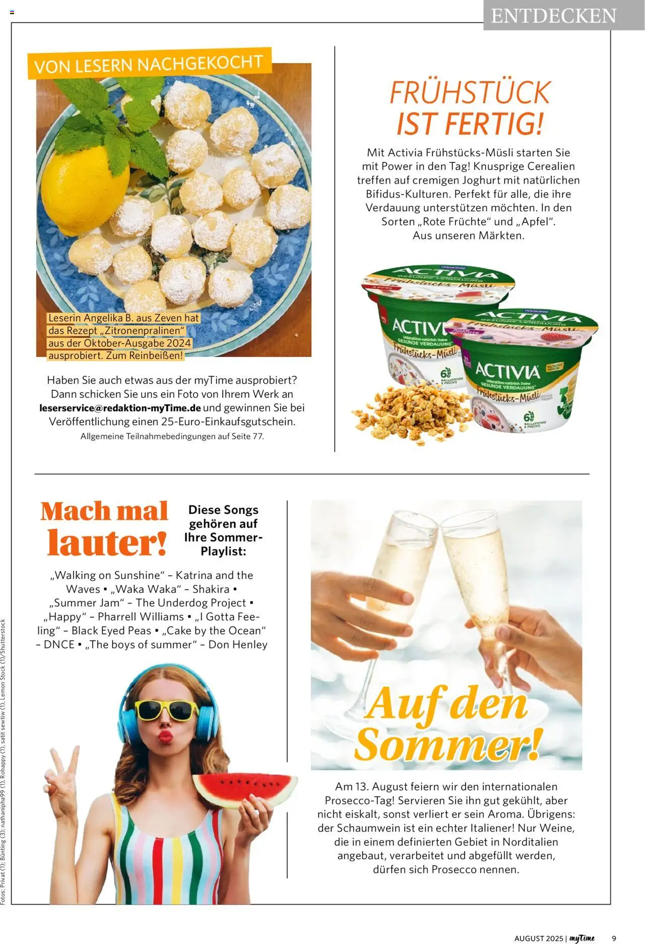 Famila Nordwest - myTime August 2025 - gültig ab dem 01.08.2025 | Seite: 9 | Produkte: Musli, Activia, Joghurt, Prosecco