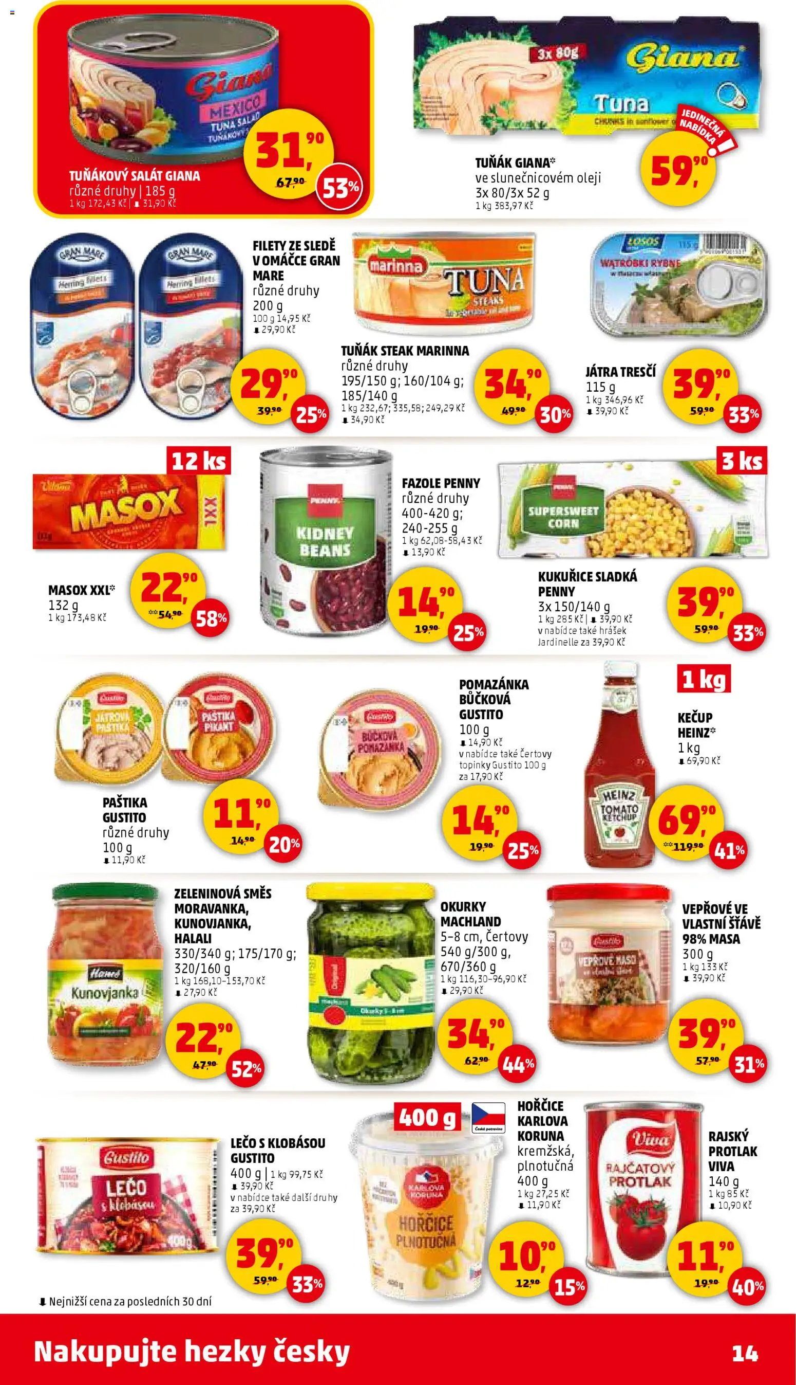 Penny Market leták - Čtvrtečník od 29.01.2026 | Strana: 14 | Produkty: Losos, Masox, Pomazánka, Maso