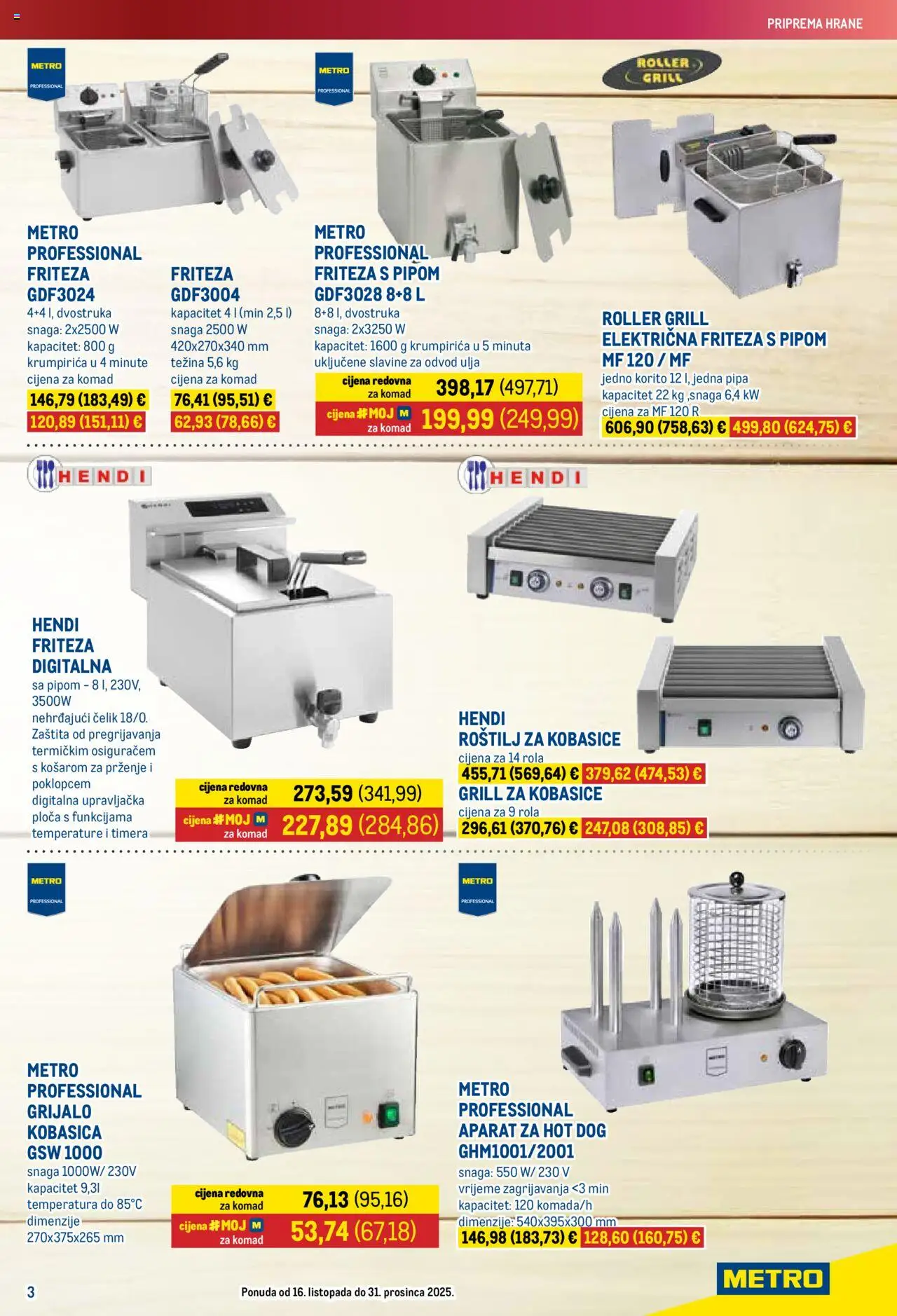 Metro katalog | vrijedi od 16.10.2025 | Stranica: 3 | Proizvodi: Roštilj, Friteza, Kobasica
