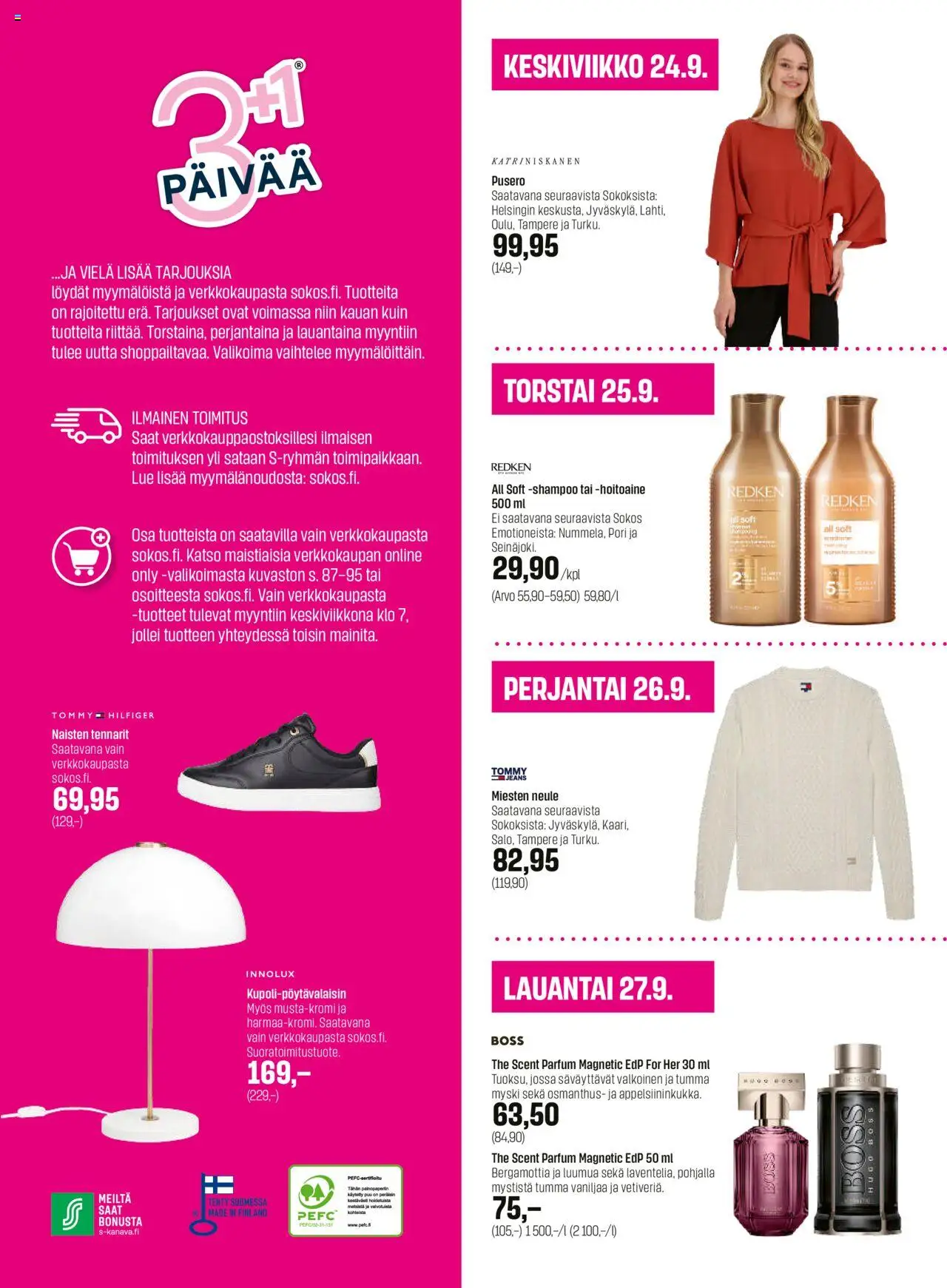 Sokos - 3+1 kuvasto 2025 – voimassa 24.09.2025 alkaen | Sivu: 2 | Tuotteet: Shampoo, Hoitoaine, Pusero, Neule