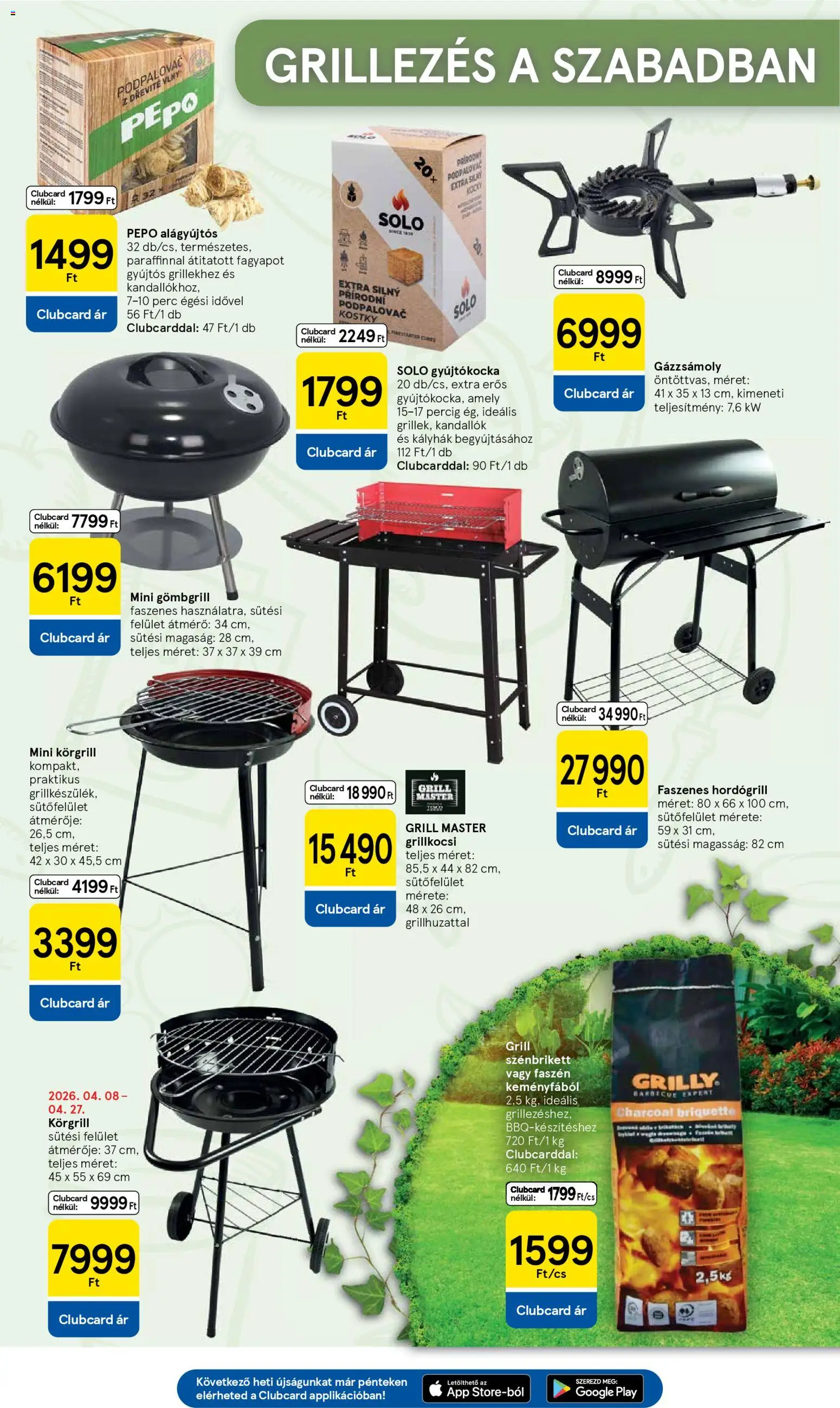 Tesco akciós ujság - amely érvényes a következő dátumtól: 07.04.2026 | Oldal: 29 | Termékek: Grill, Grillkocsi