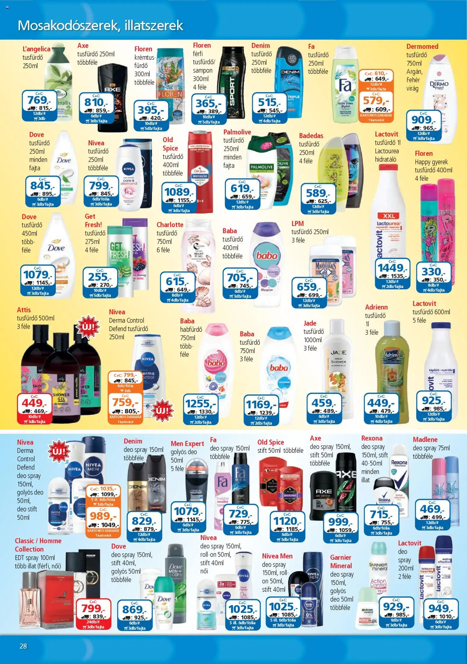 ÁRKLUB akciós ujság - amely érvényes a következő dátumtól: 01.11.2025 | Oldal: 28 | Termékek: Old spice, Virag, Aloe vera, Tusfürdő