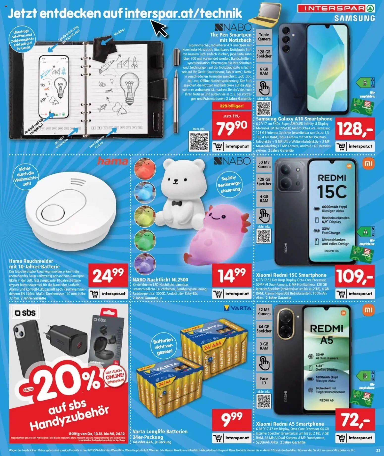 Interspar Flugblatt - Burgenland gültig ab 18.12.2025 | Seite: 23 | Produkte: Notizbuch, Tablet, Video, Kamera