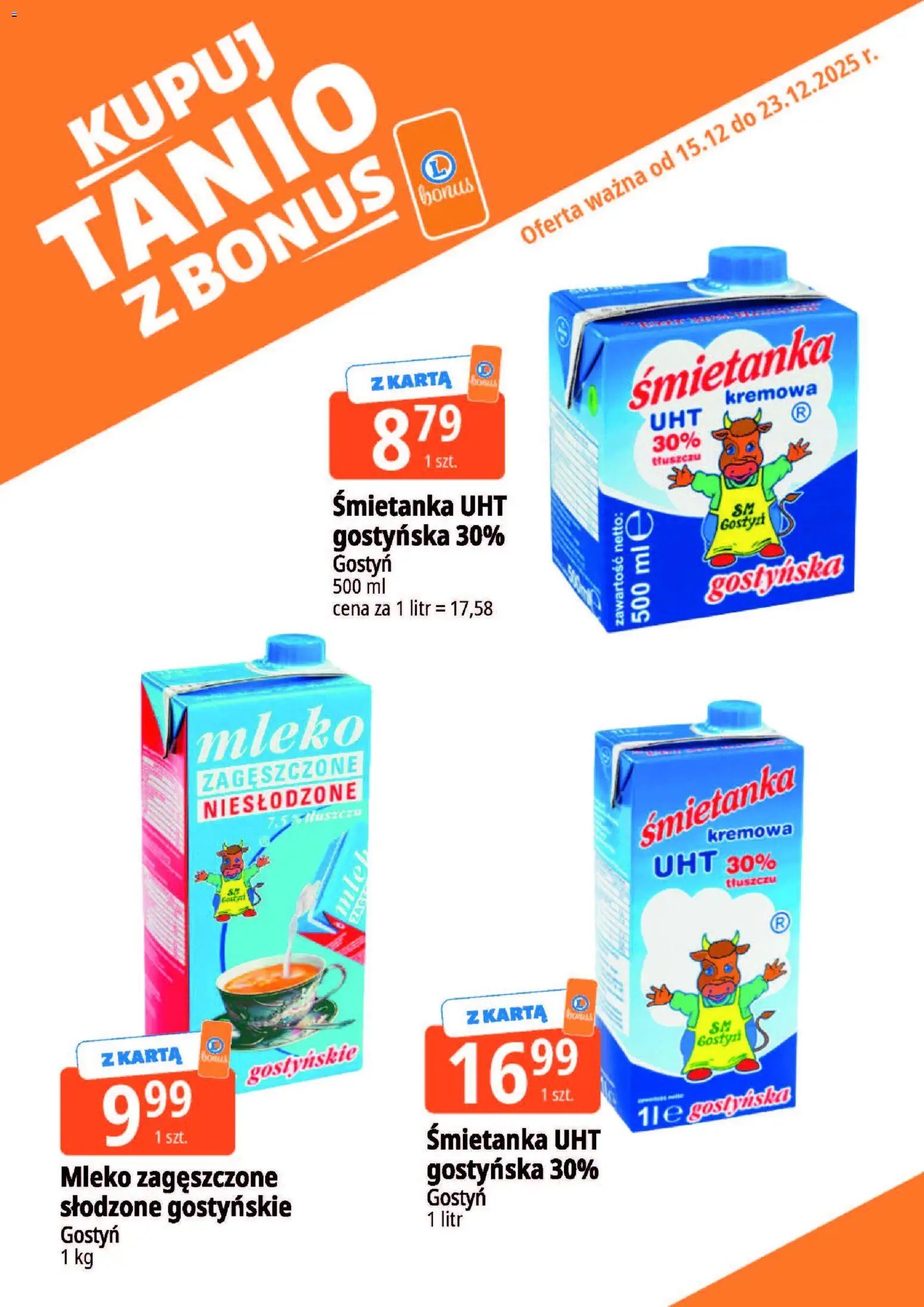 E.Leclerc Gazetka - Zielona Góra kupony dodatkowe od 15.12.2025 | Strona: 20 | Produkty: Karta, Mleko zagęszczone niesłodzone, Mleko