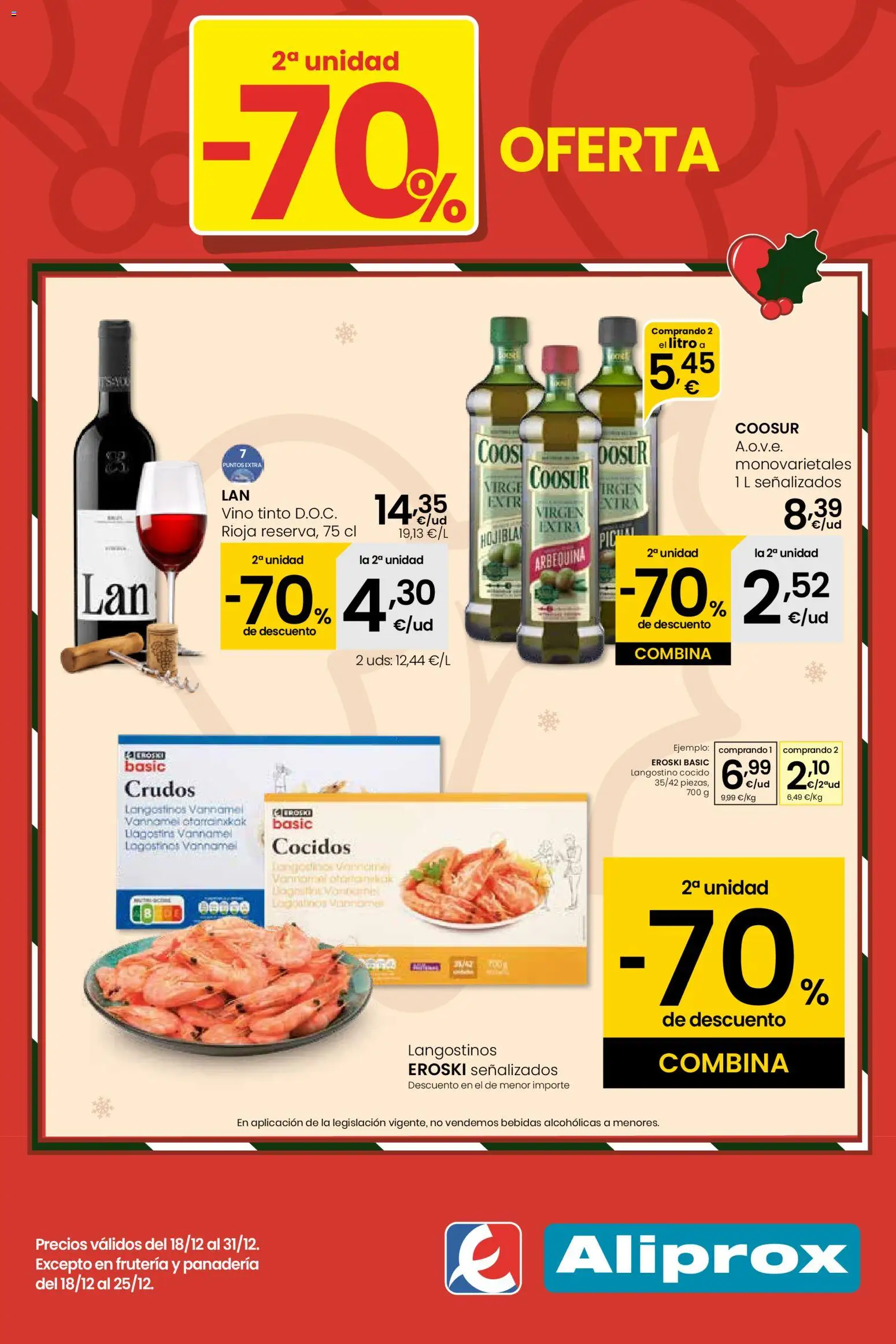 Eroski - Aliprox │ válido desde el 18.12.2025 | Página: 1 | Productos: Vino, Panadería, Langostino