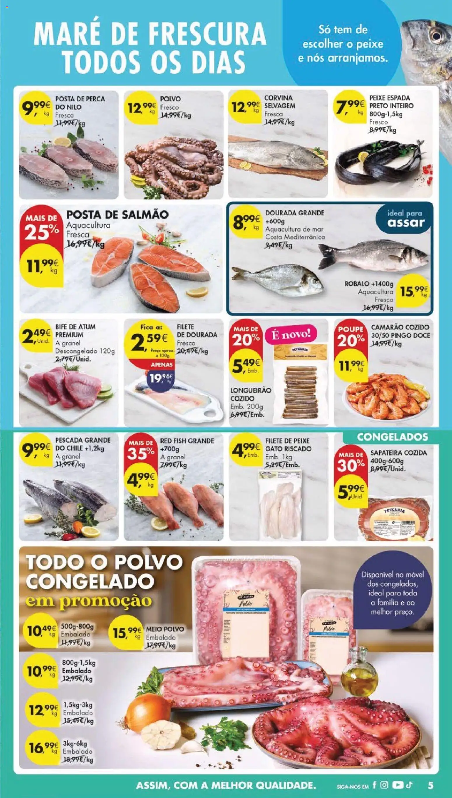 Pingo Doce Black Friday │ válido de 25.11.2025 | Página: 5 | Produtos: Dourada, Atum, Polvo, Salmão