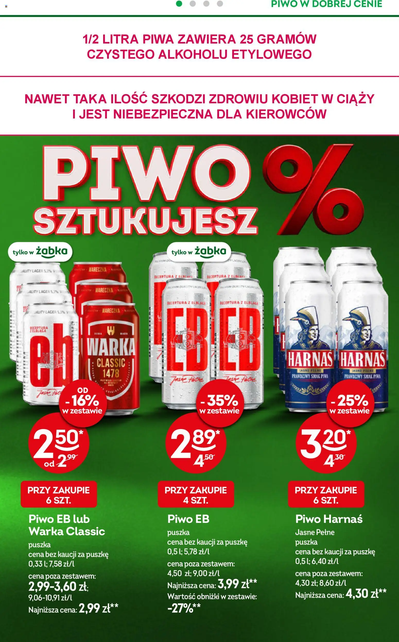 Żabka Black Friday od 19.11.2025 | Strona: 36 | Produkty: Warka, Harnaś, Piwo