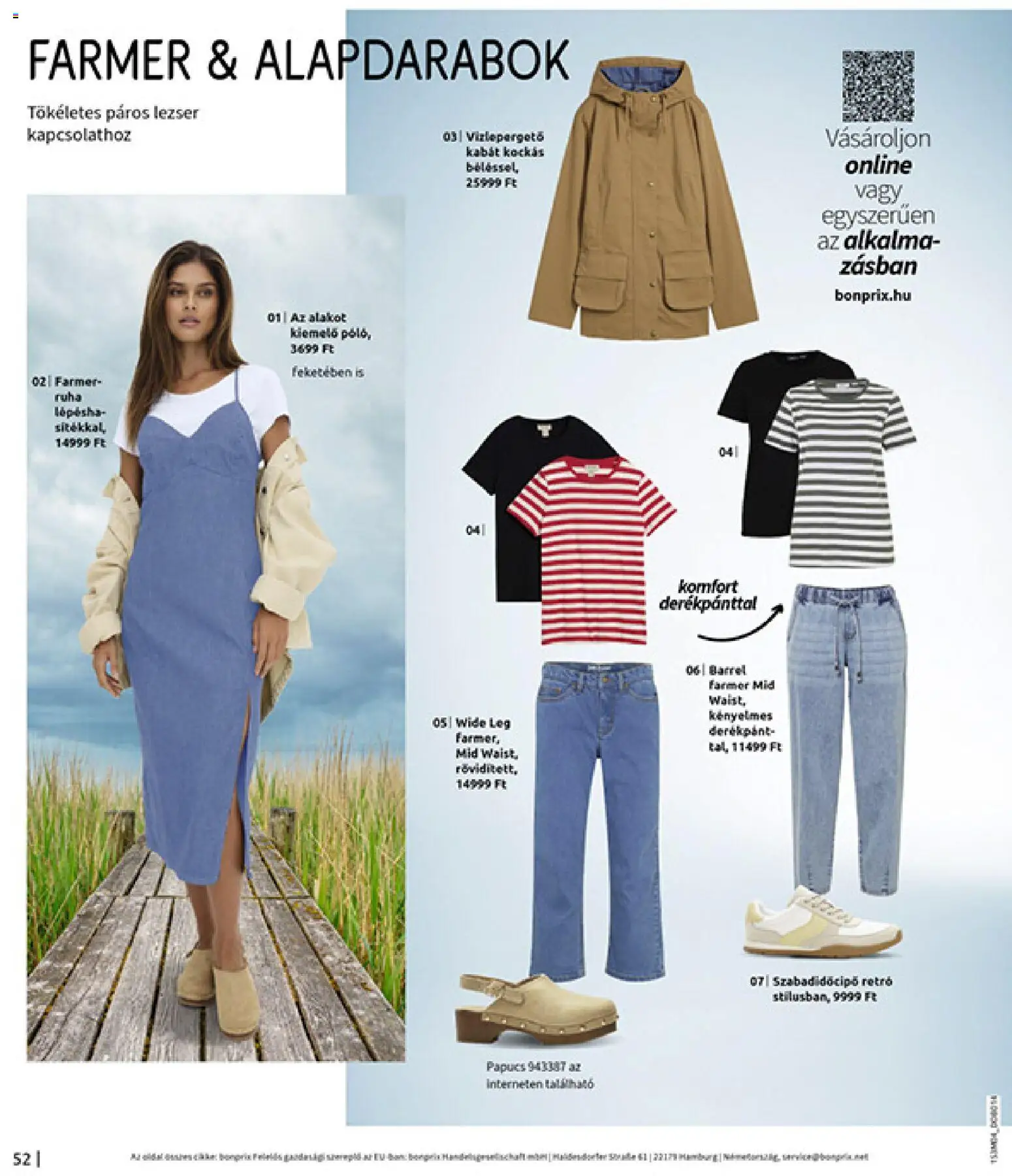 Bonprix akciós ujság - amely érvényes a következő dátumtól: 30.03.2026 | Oldal: 54 | Termékek: Papucs, Farmer, Ruha, Kabát