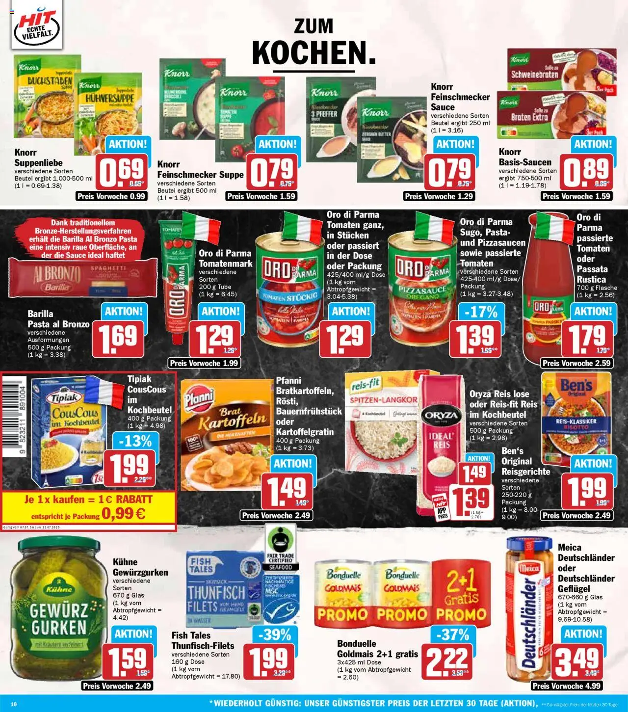 HIT Prospekt 	 - gültig ab dem 07.07.2025 | Seite: 10 | Produkte: Butter, Thunfisch, Meica, Pfeffer