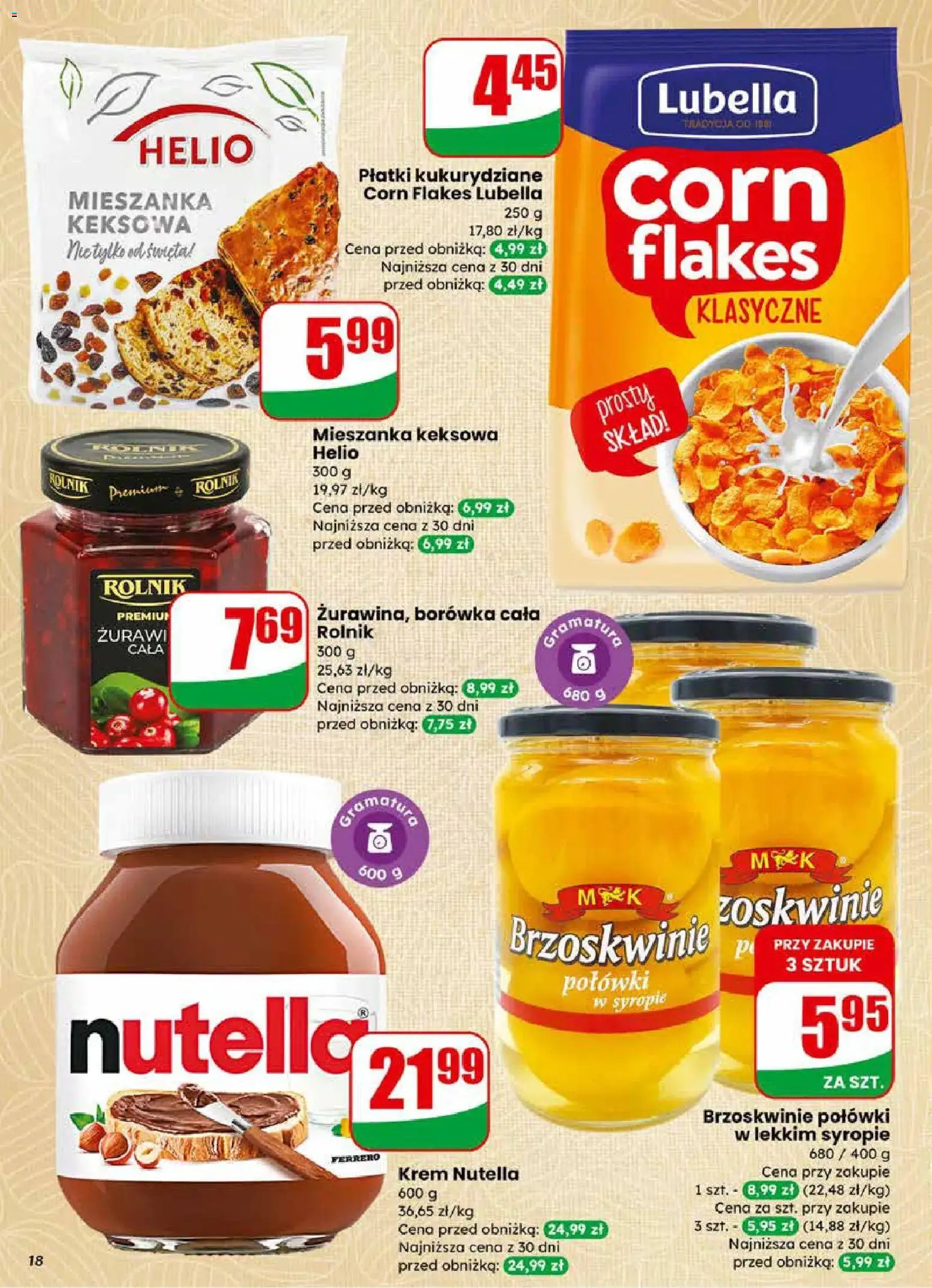 Dino gazetka od 01.04.2026 | Strona: 18 | Produkty: Nutella, Płatki kukurydziane, Krem, Corn Flakes