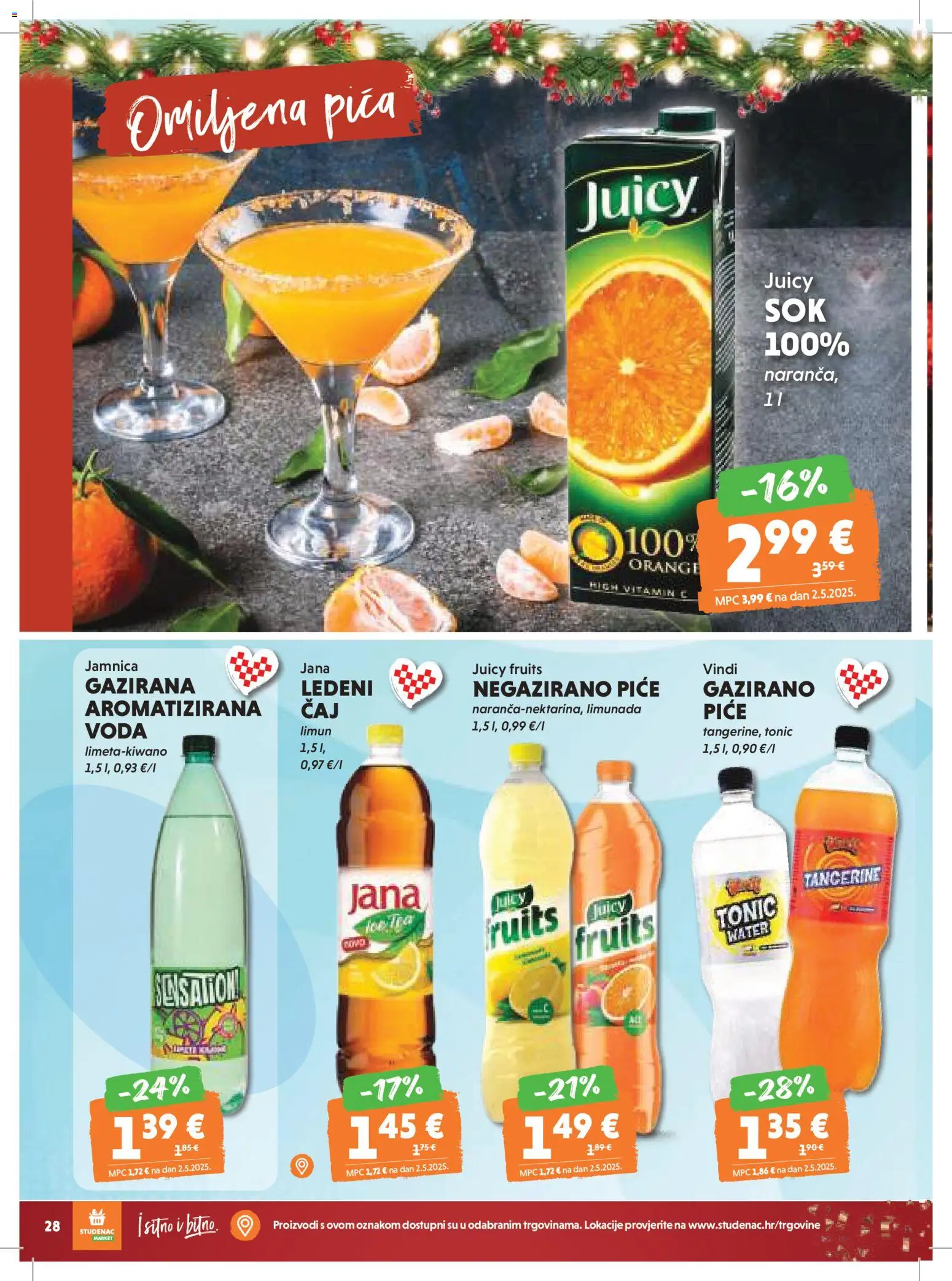 Studenac katalog | vrijedi od 26.12.2025 | Stranica: 28 | Proizvodi: Pica, Voda, Tonic, Limun