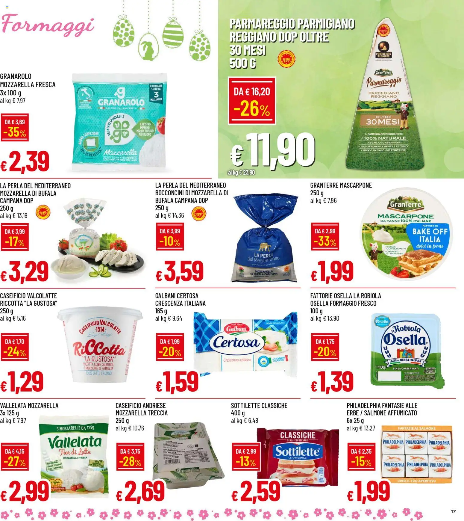 Volantino Galassia del 26.03.2026 | Pagina: 17 | Prodotti: Salmone affumicato, Crescenza, Robiola, Aperitivo