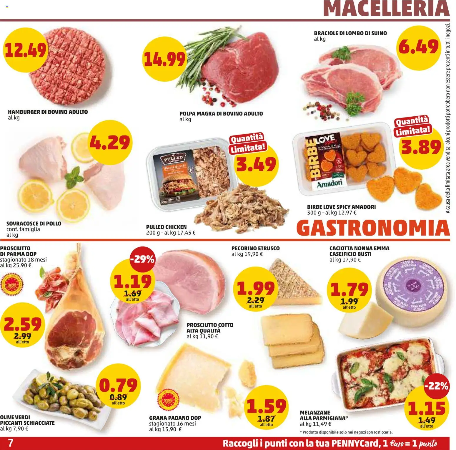 Volantino PENNY del 29.01.2026 | Pagina: 7 | Prodotti: Bovino, Suino, Prosciutto, Hamburger