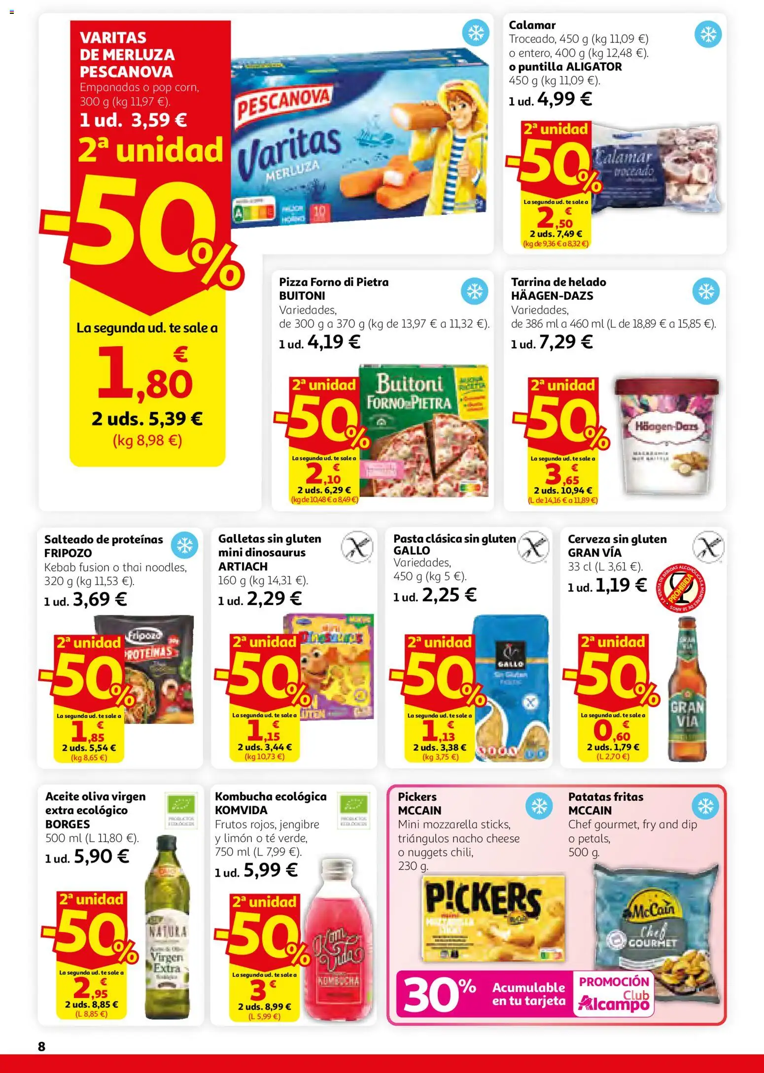 HP Nacional │ válido desde el 26.02.2026 | Página: 8 | Productos: Pizza, Pasta, Helado, Nuggets