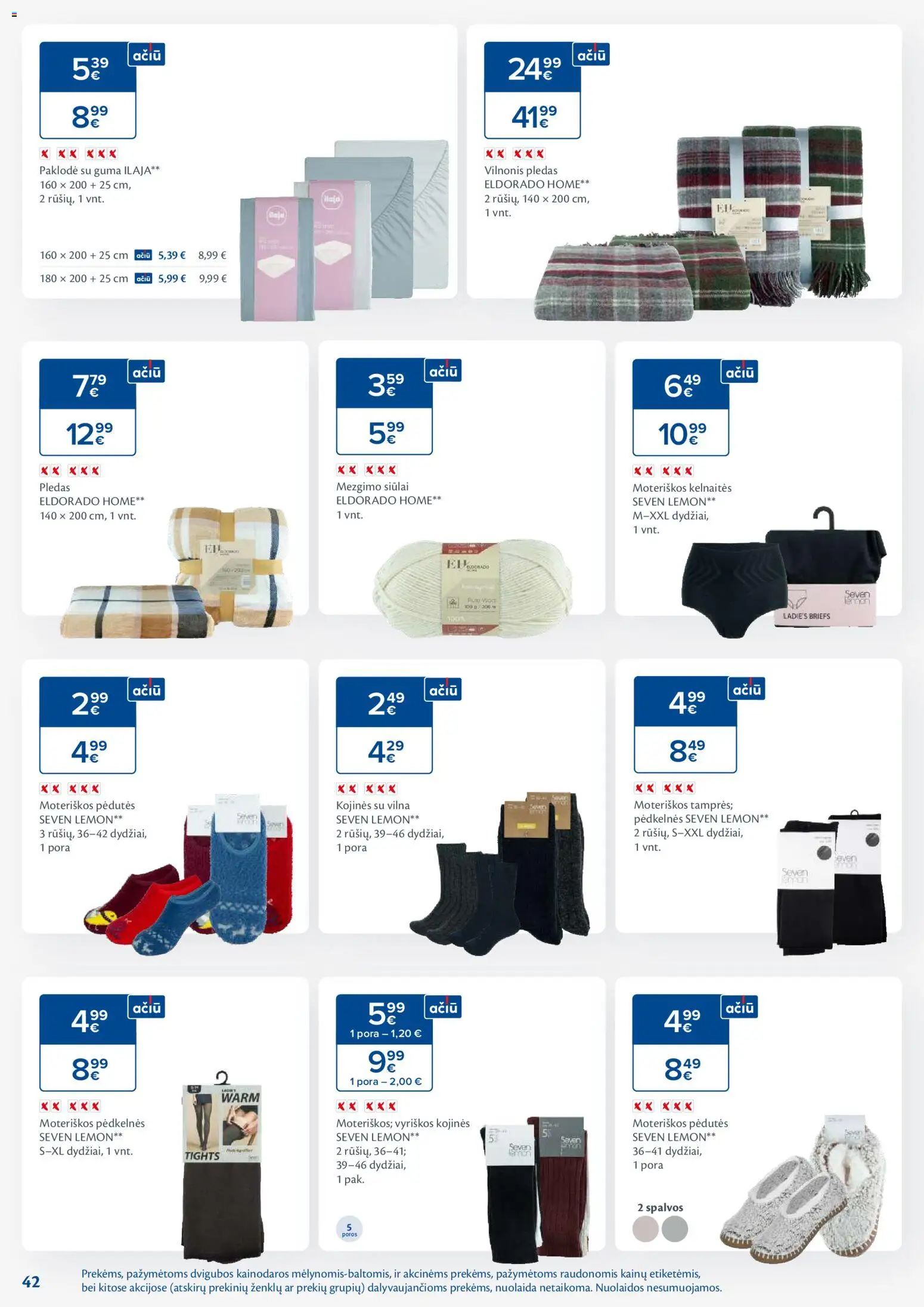 MAXIMA akcijos nuo 25.11.2025 | Puslapis: 42 | Prekių: Pėdkelnės, Kelnaitės, Kojinės, Pledas