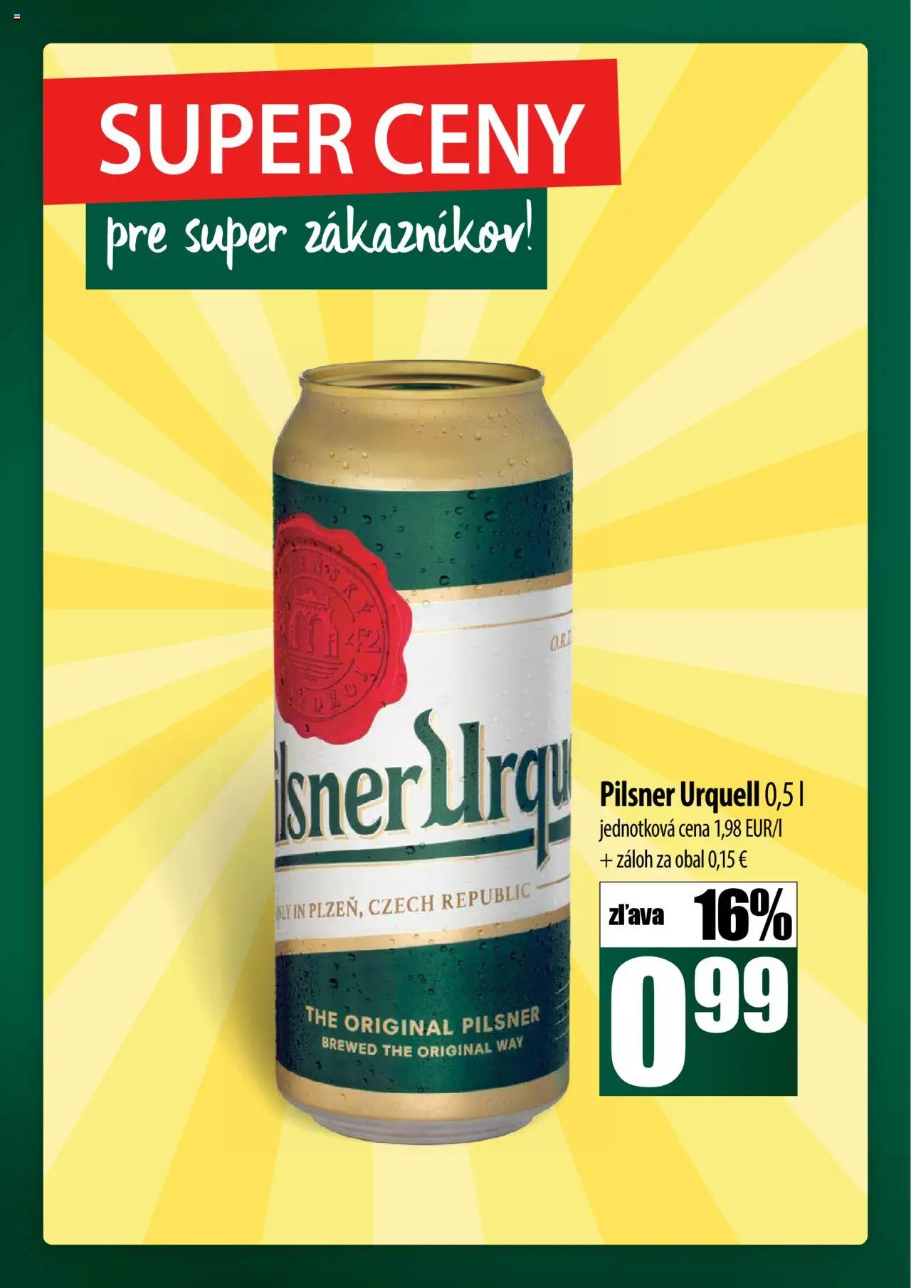 Nové COOP Jednota akcie – leták je platný od 18.09.2025 | Strana: 50 | Produkty: Pilsner Urquell