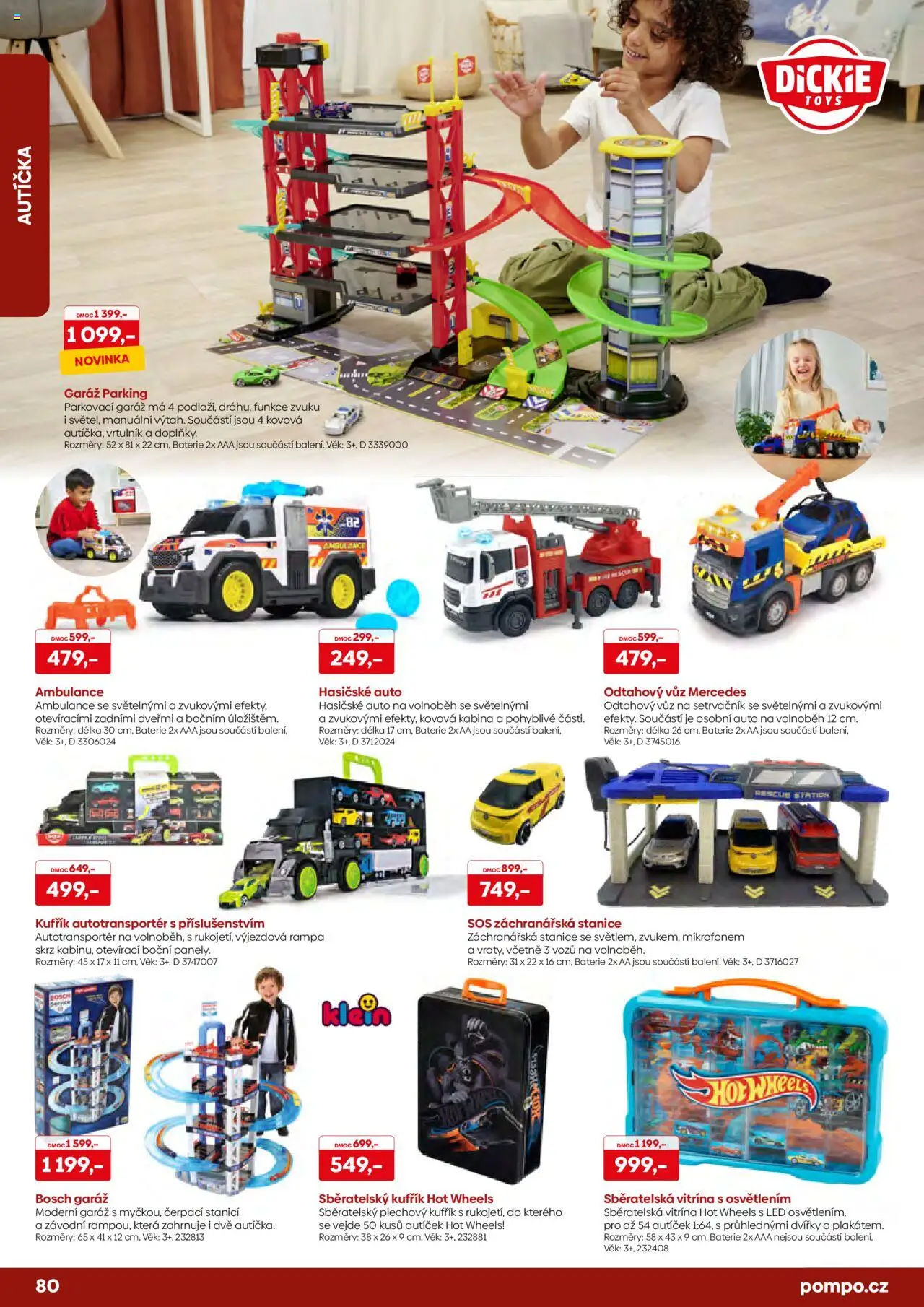 POMPO katalog Vánoce 2025 od 16.10.2025 | Strana: 80 | Produkty: Kufřík, Hot Wheels, Sběratelská vitrína, Baterie
