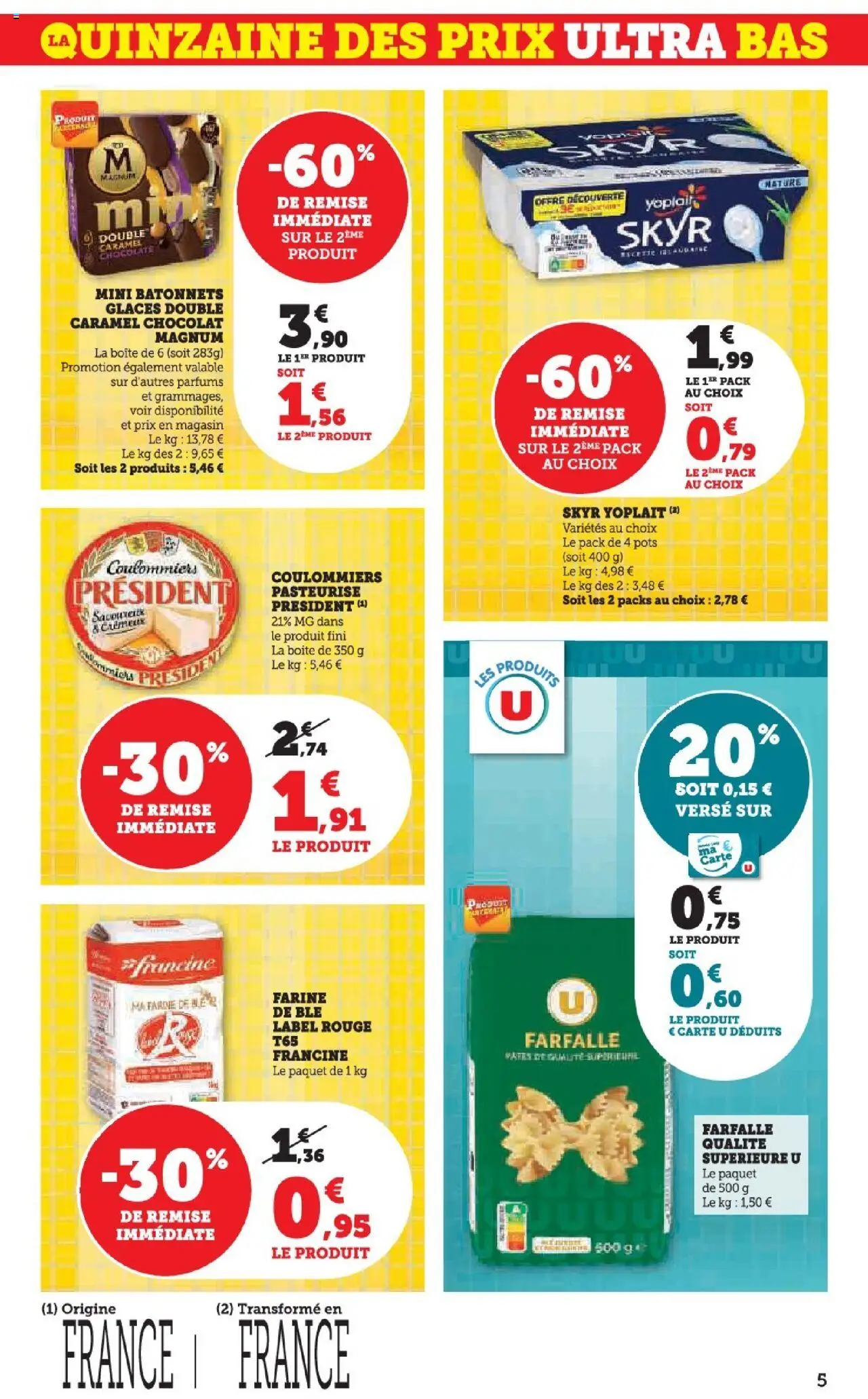  | Page: 5 | Produits: Farine de ble, Farine, Chocolat, Skyr