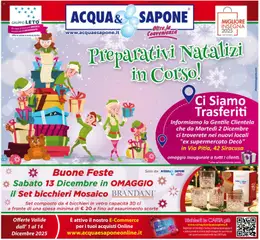 Anteprima del volantino Acqua e Sapone Siracusa catalogo valido a partire dal 01.12.2025