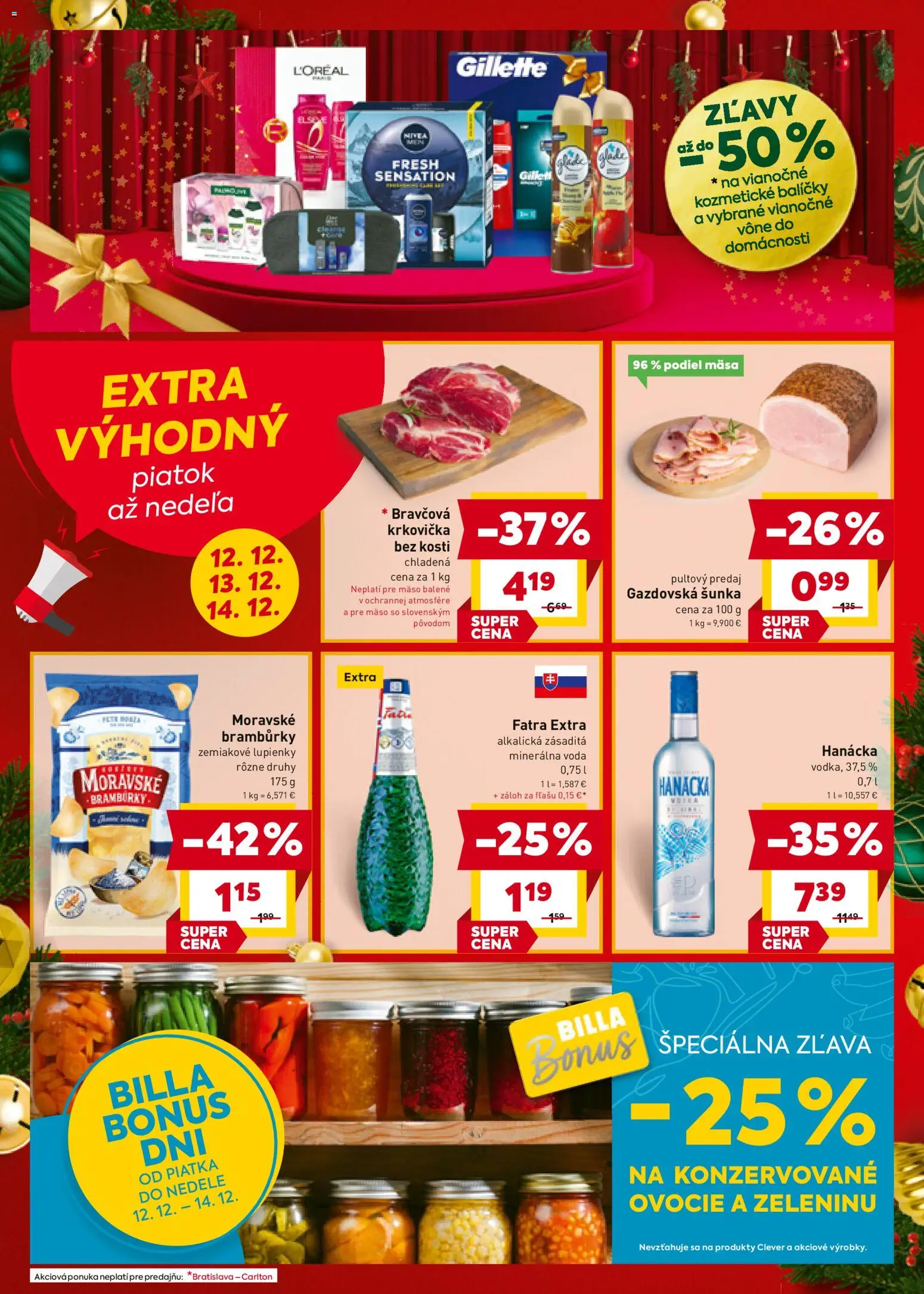 Nové Billa akcie – leták je platný od 10.12.2025 | Strana: 24 | Produkty: Krkovička, Voda, Fatra, Ovocie