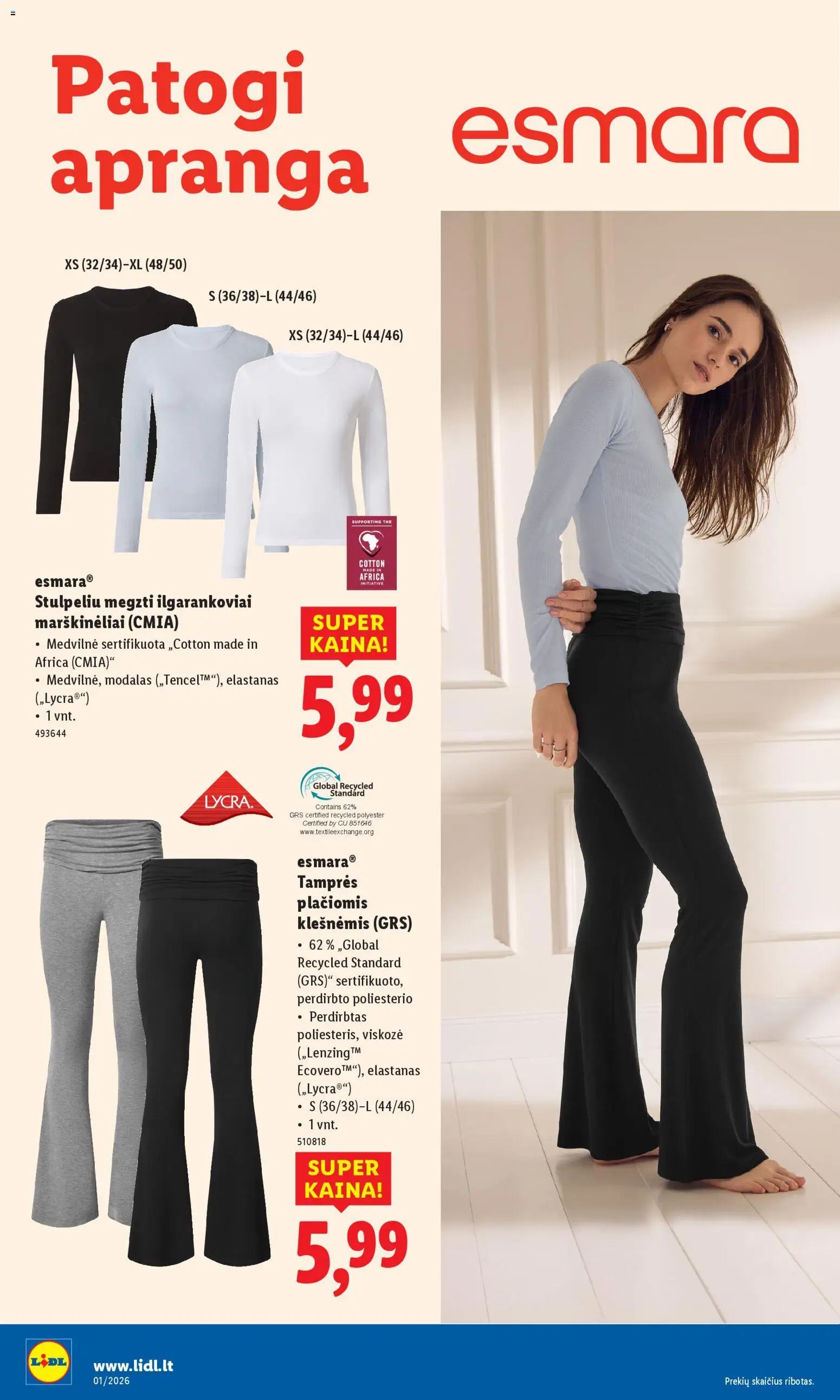 LIDL akcijos nuo 29.12.2025 | Puslapis: 26 | Prekių: Marškinėliai, Tamprės