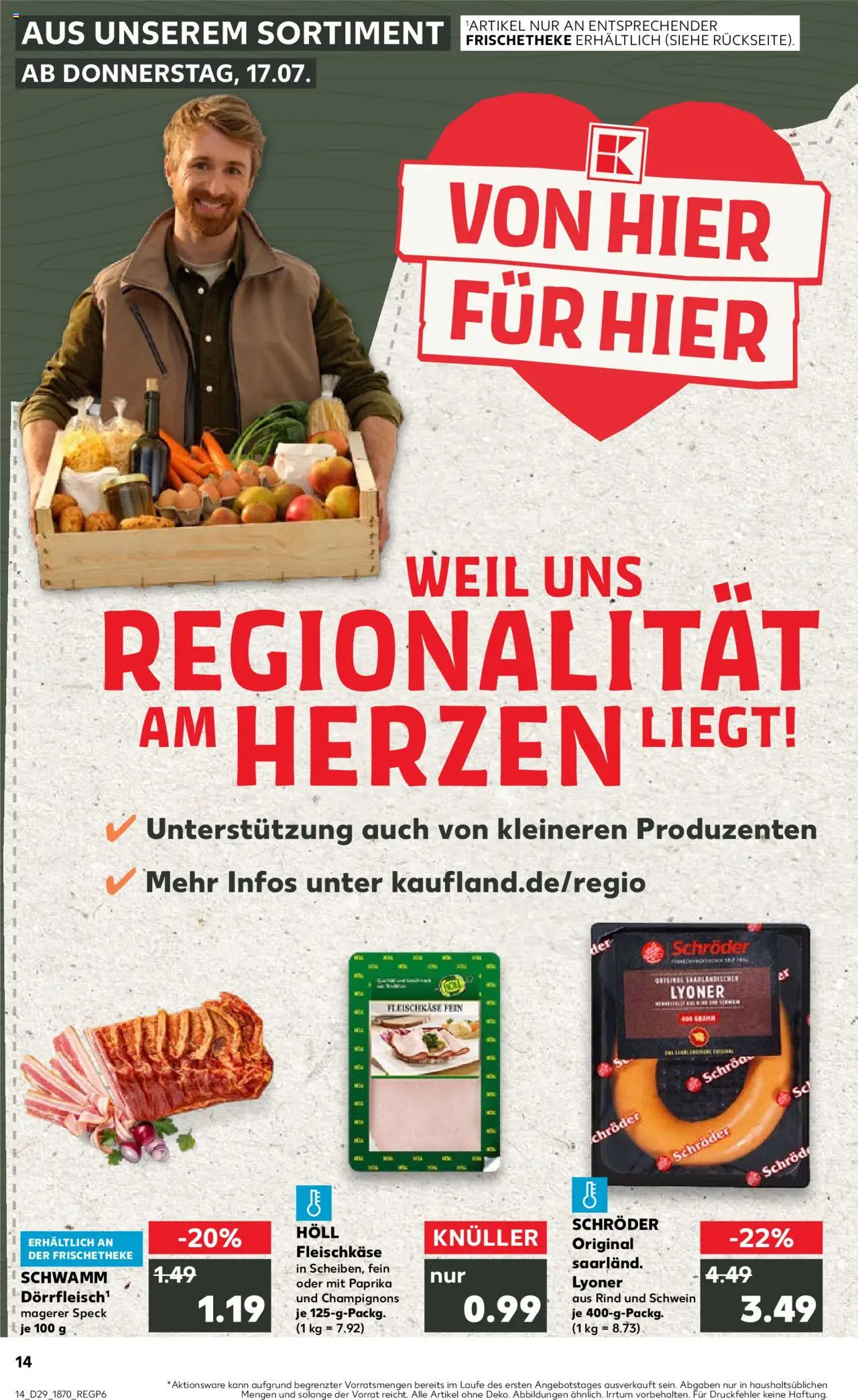 Kaufland prospekt Völklingen	 - gültig ab dem 17.07.2025 | Seite: 14 | Produkte: Champignons, Paprika