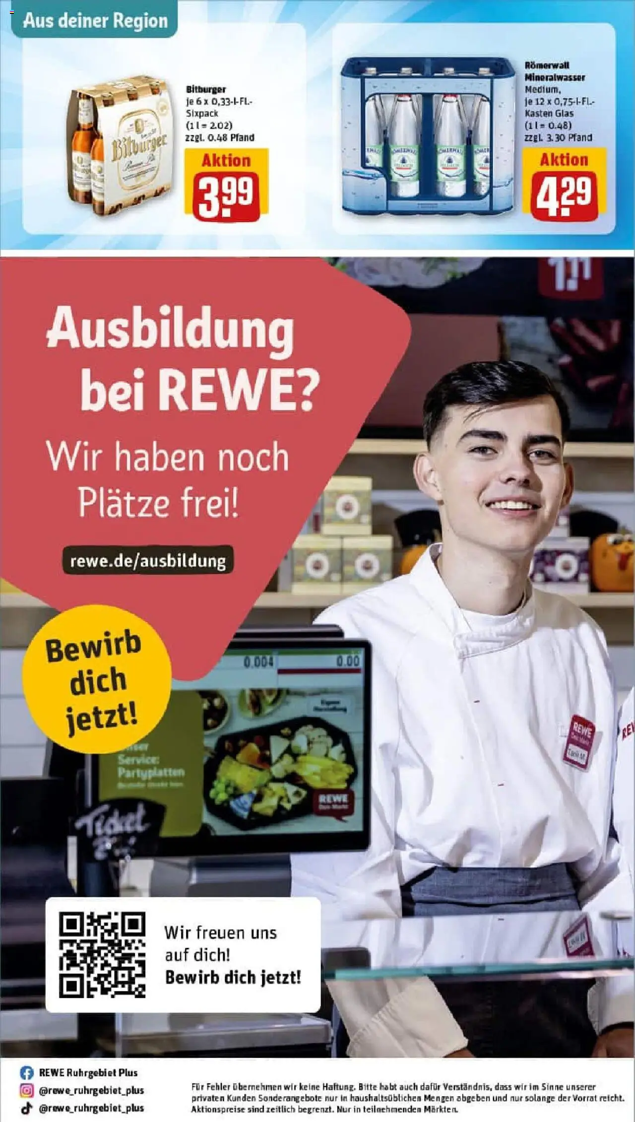 Rewe prospekt Duisburg / Rumeln	 - gültig ab dem 29.06.2025 | Seite: 33 | Produkte: Bitburger, Mineralwasser