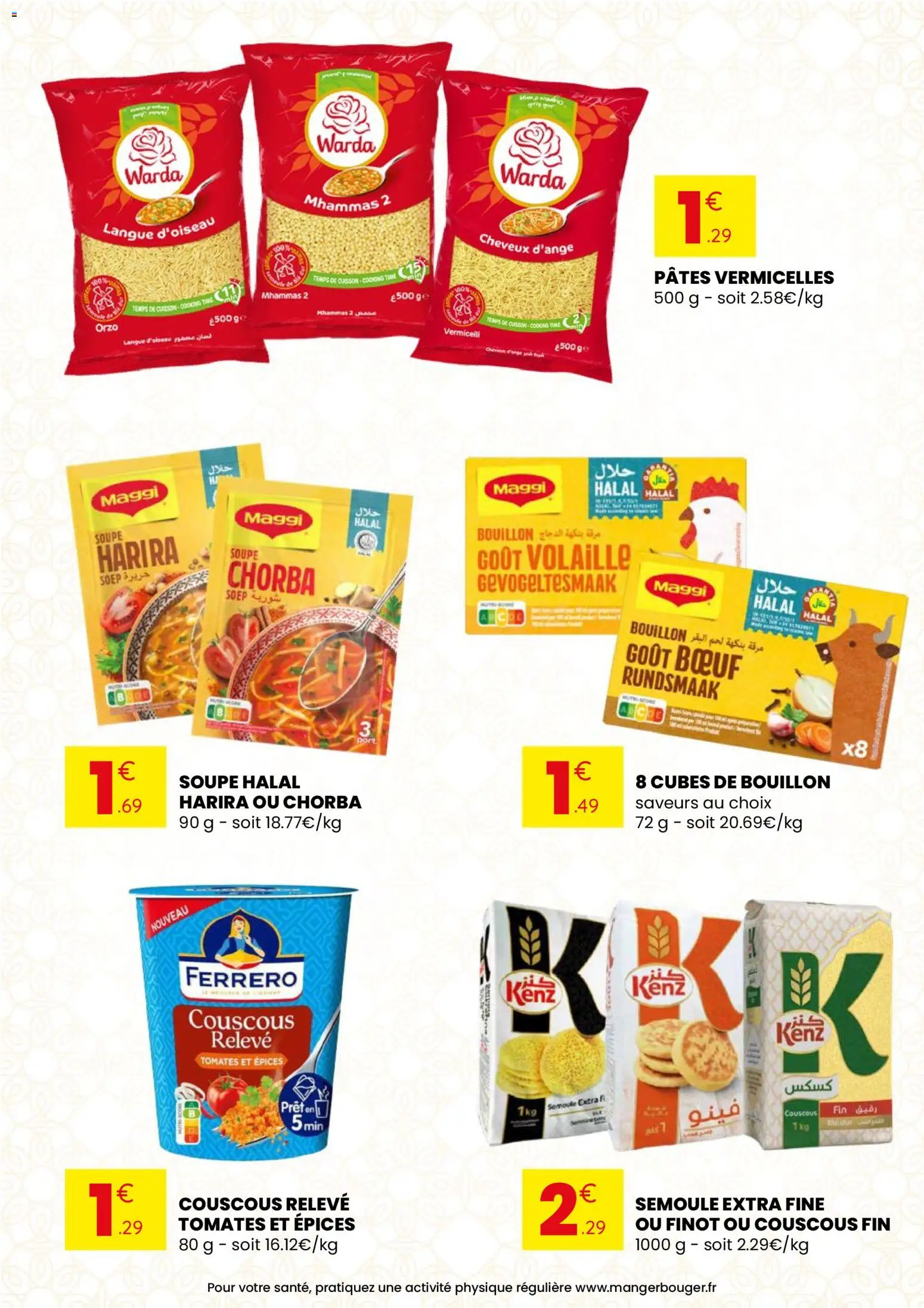 {H1} | Page: 14 | Produits: Soupe, Semoule extra fine, Volaille, Pâtes