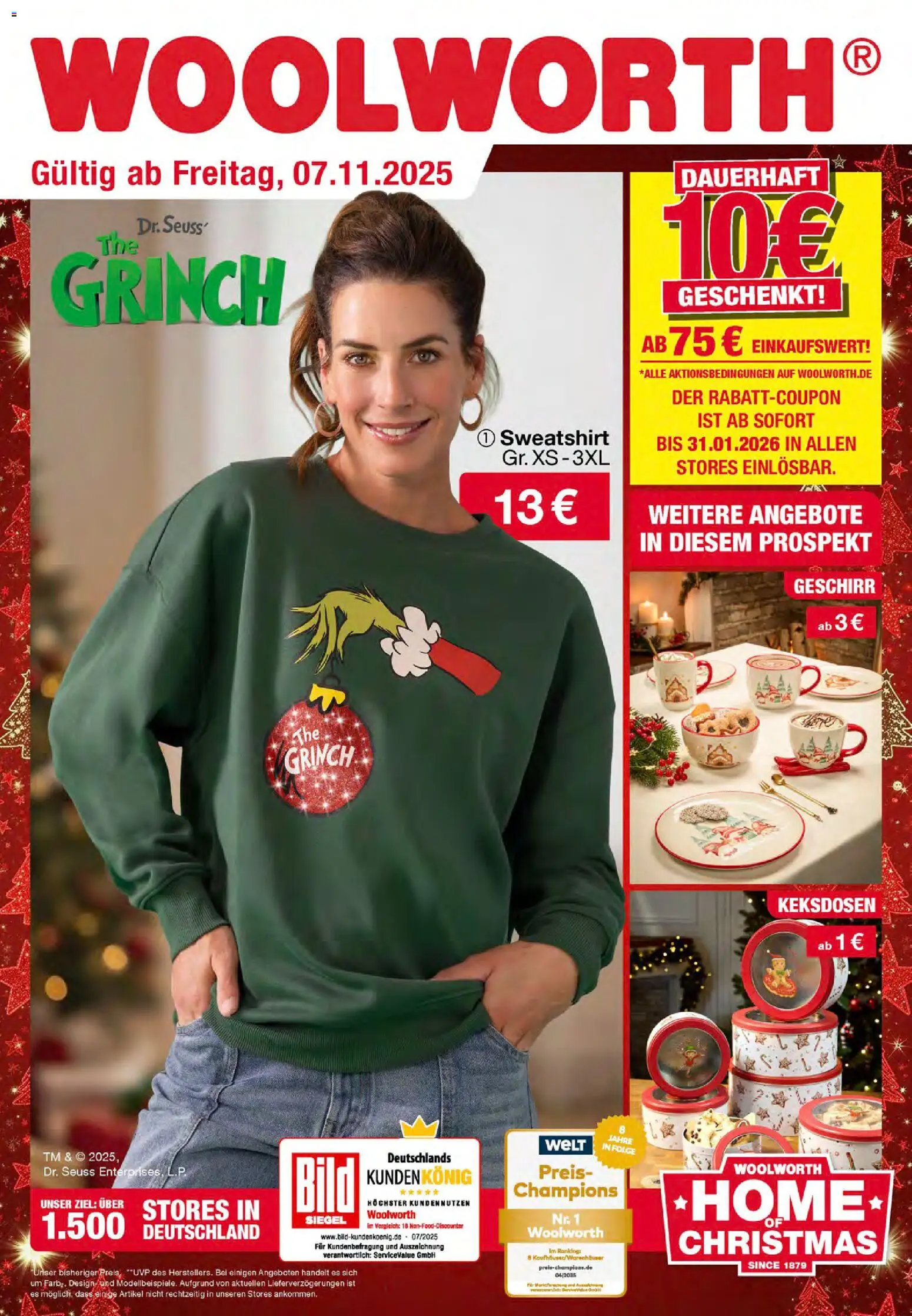 Woolworth Prospekt 	 – gültig ab 07.11.2025 | Seite: 1 | Produkte: Sweatshirt