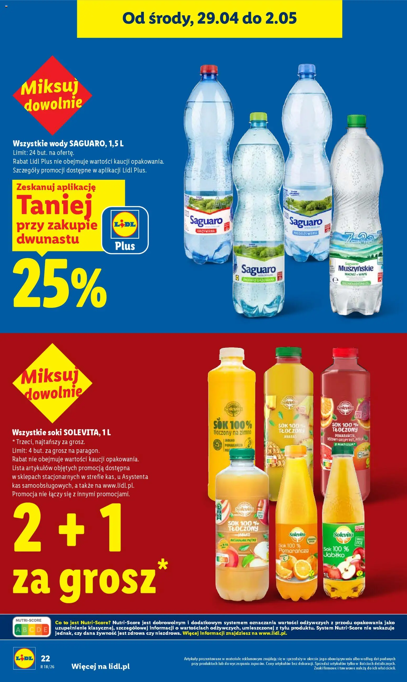 Lidl Polsko leták od 29.04.2026 | Strana: 22 | Produkty: Saguaro, Solevita