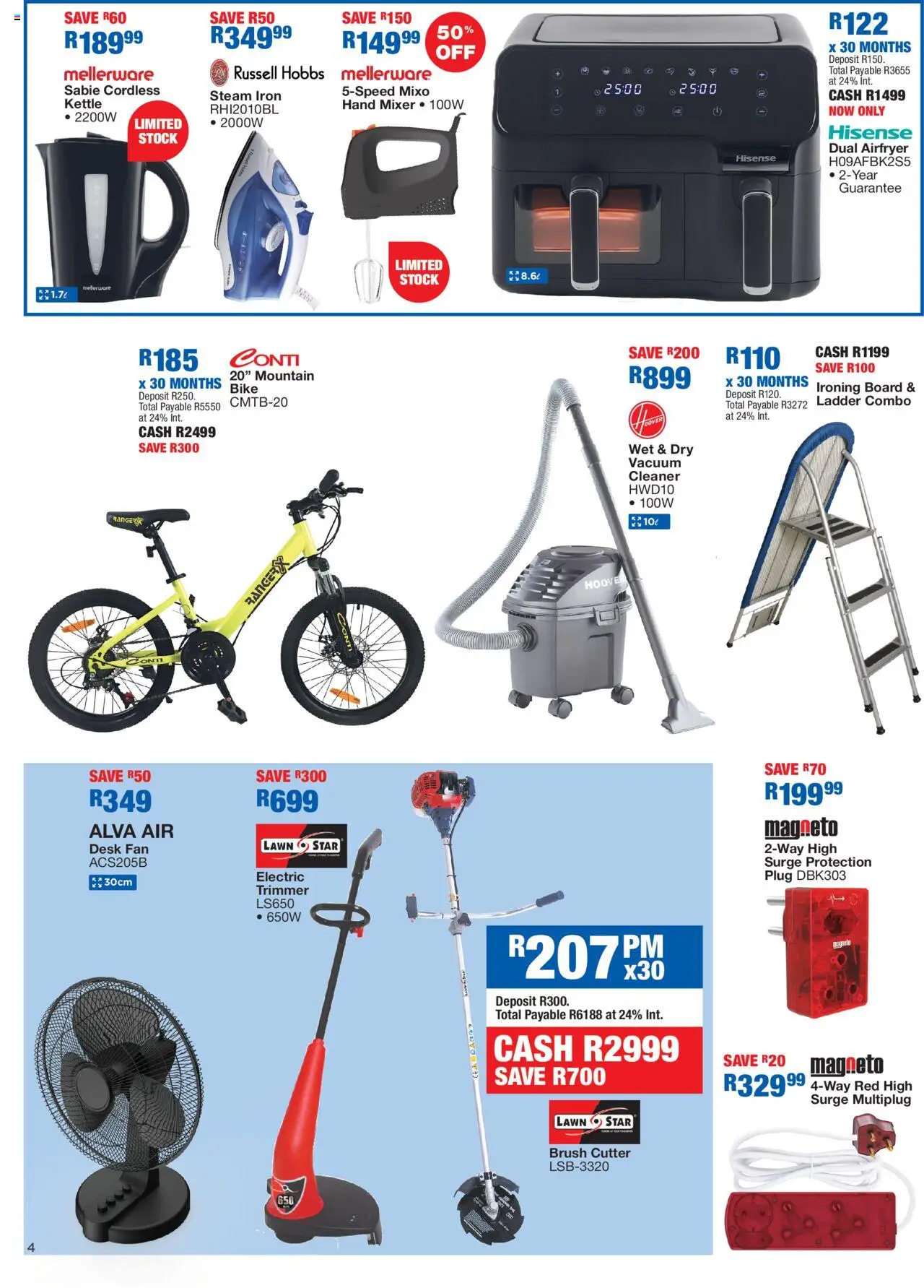 New OK Furniture catalogue – valid from 06.10.2025 | Page: 4 | Products: Vacuum cleaner, Fan, Brush, Stock