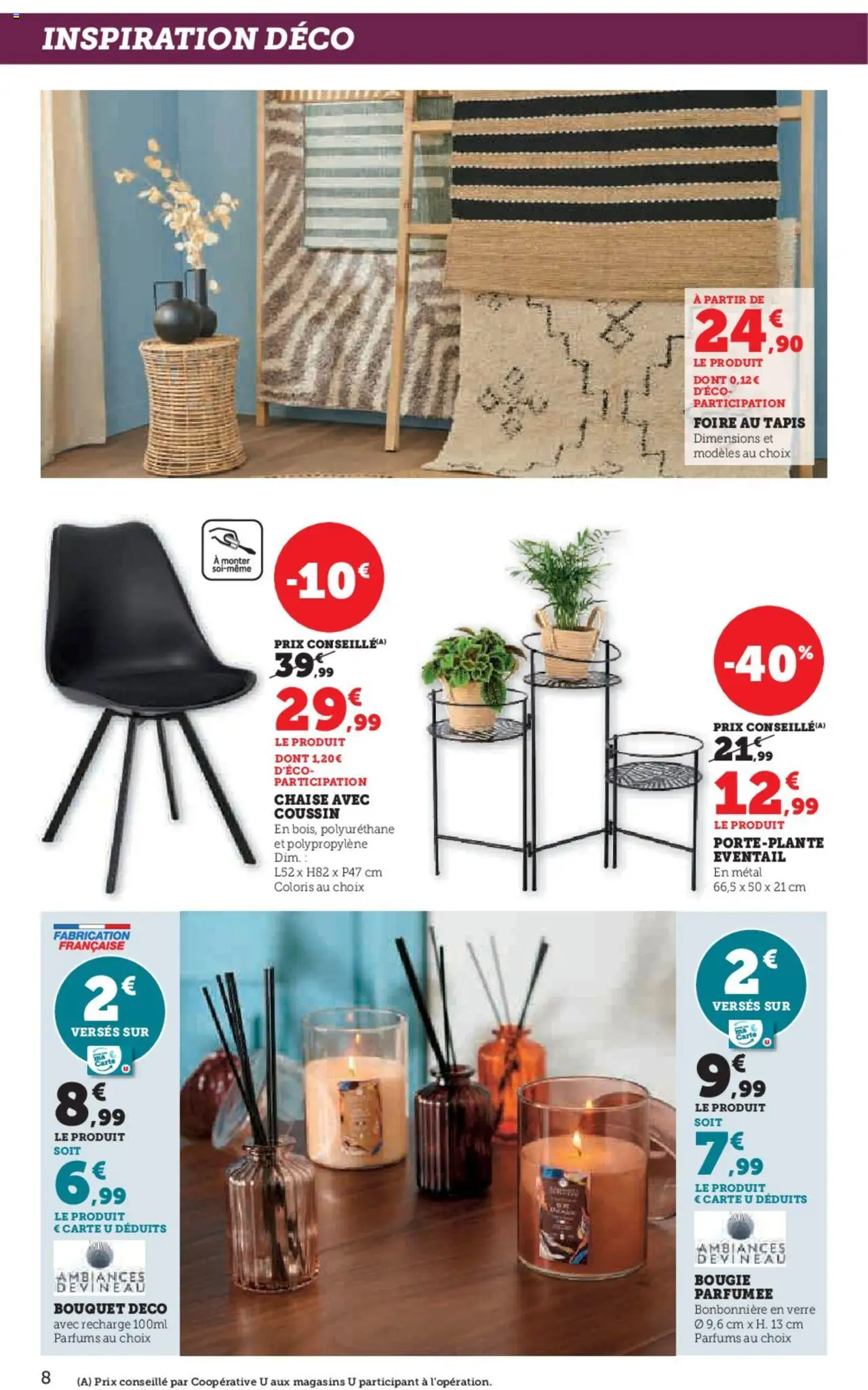 {H1} | Page: 8 | Produits: Éventail, Chaise, Tapis