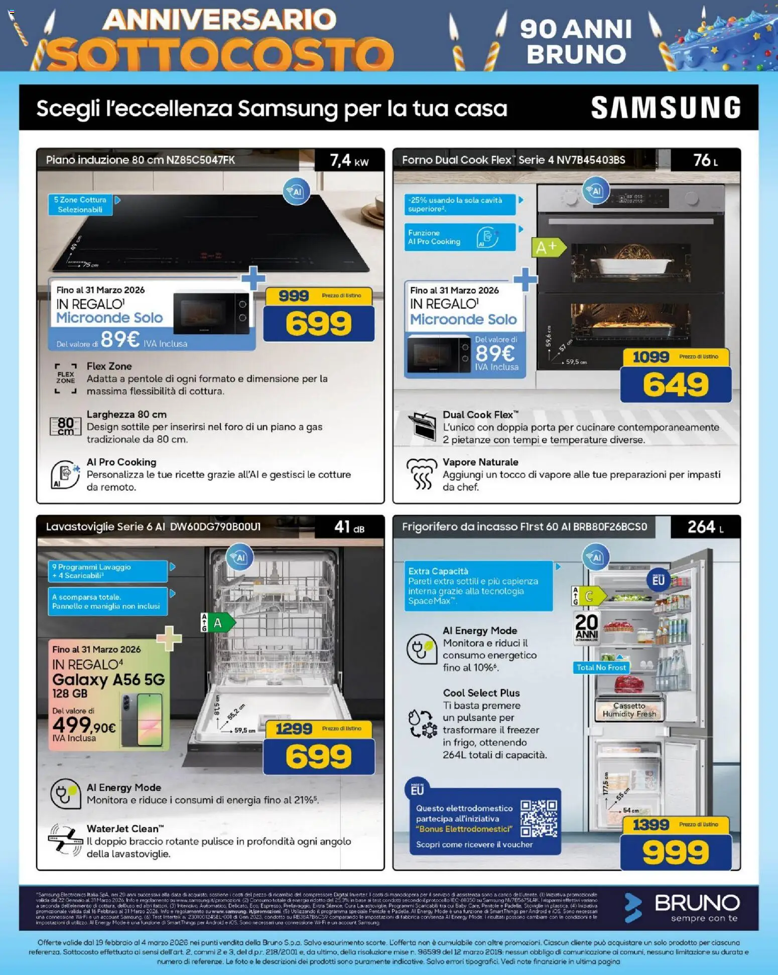 Volantino BRUNO del 19.02.2026 | Pagina: 37 | Prodotti: Tè, Compressore, Data, Frigorifero da incasso