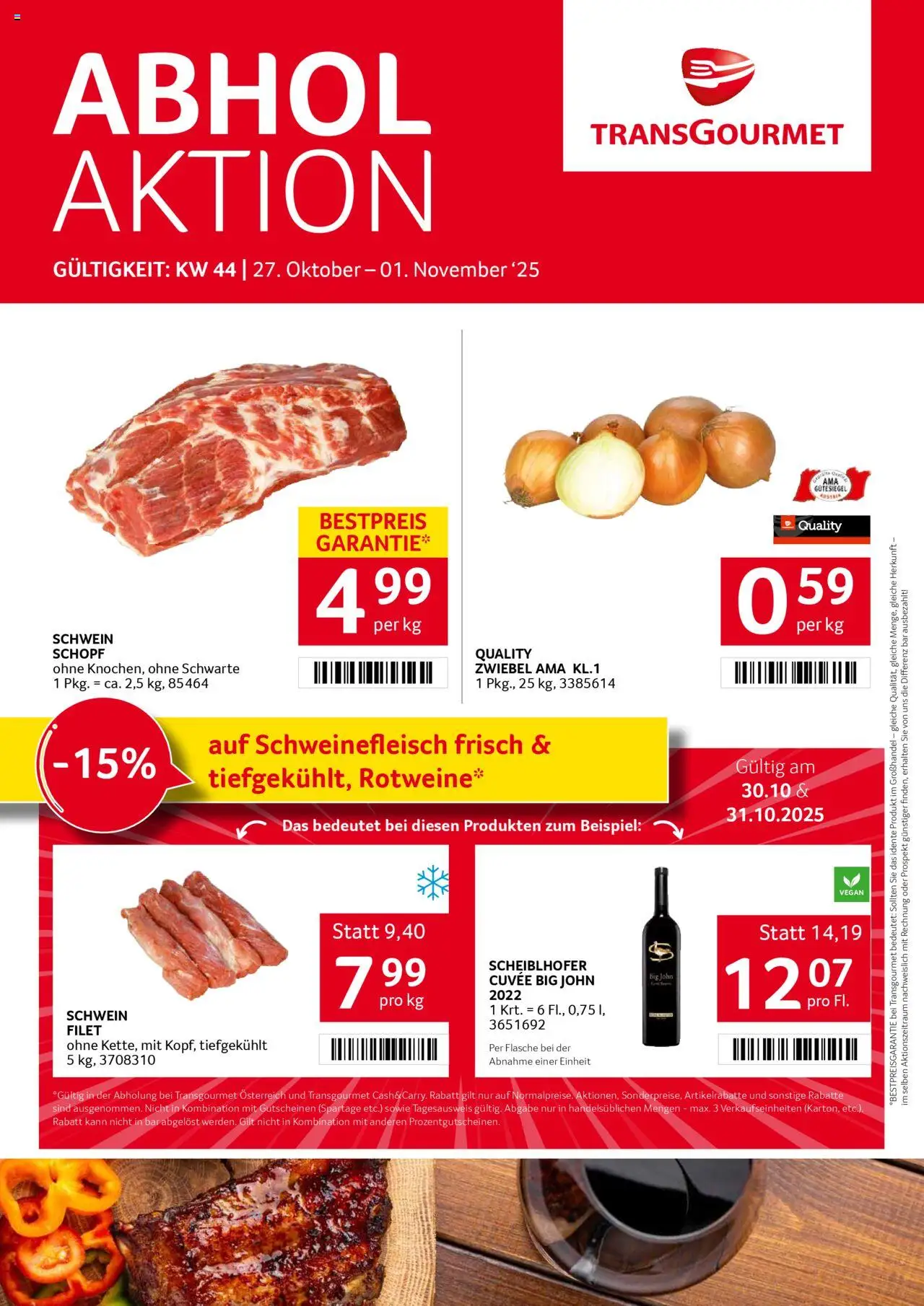 Transgourmet Flugblatt gültig ab 26.10.2025 | Seite: 1 | Produkte: Schweinefleisch