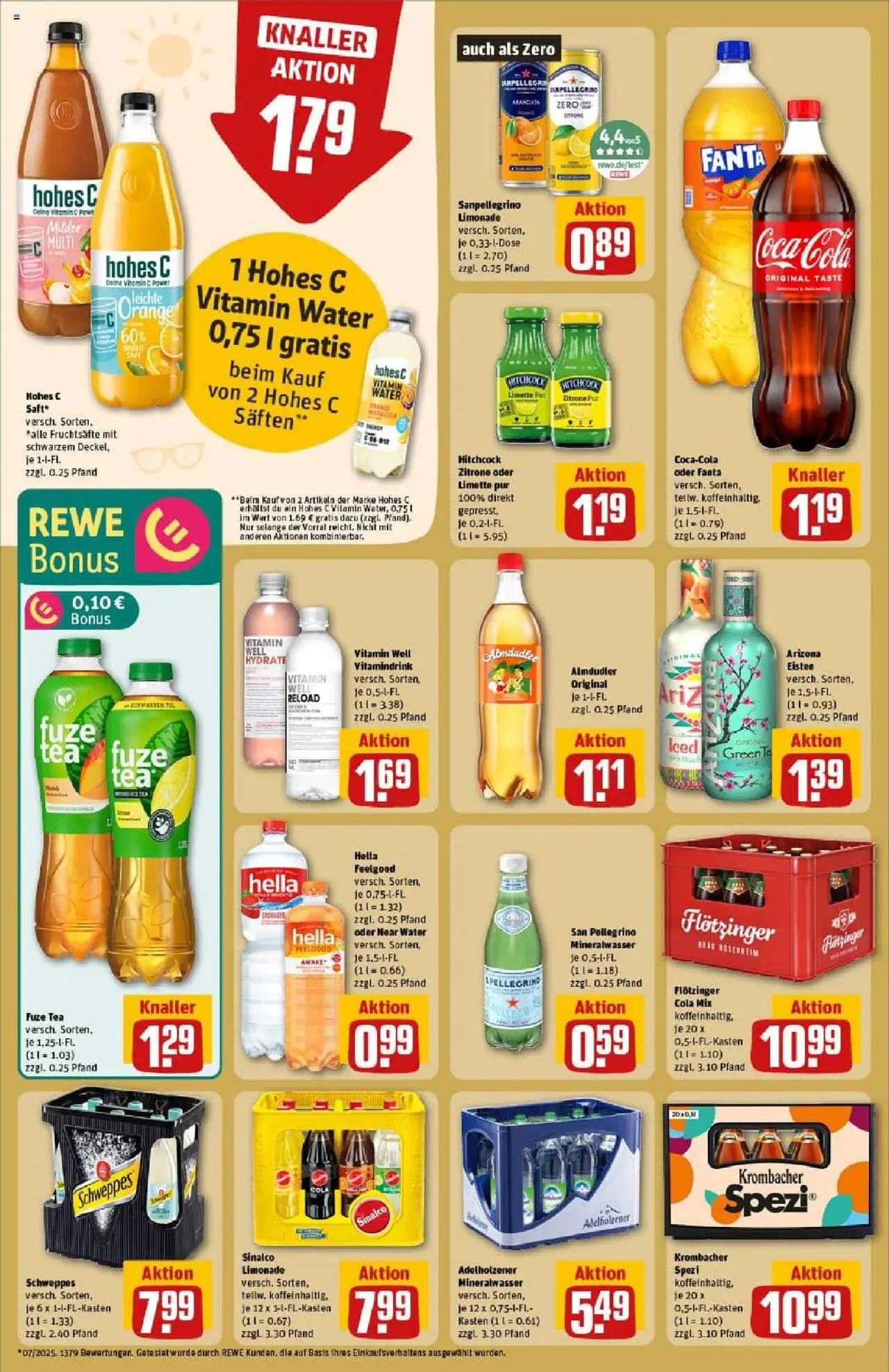 Rewe prospekt Traunreut	 - gültig ab dem 24.08.2025 | Seite: 20 | Produkte: Sinalco, Fuze tea, Mineralwasser, Krombacher