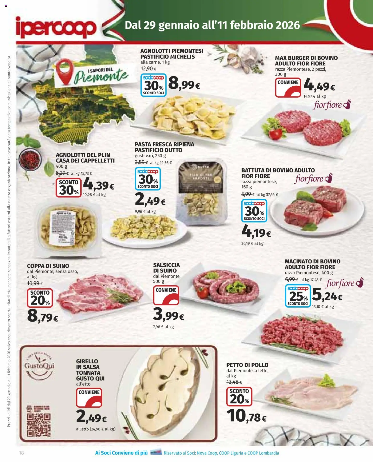 Volantino Ipercoop del 29.01.2026 | Pagina: 18 | Prodotti: Salsa, Salsiccia, Pasta, Macinato