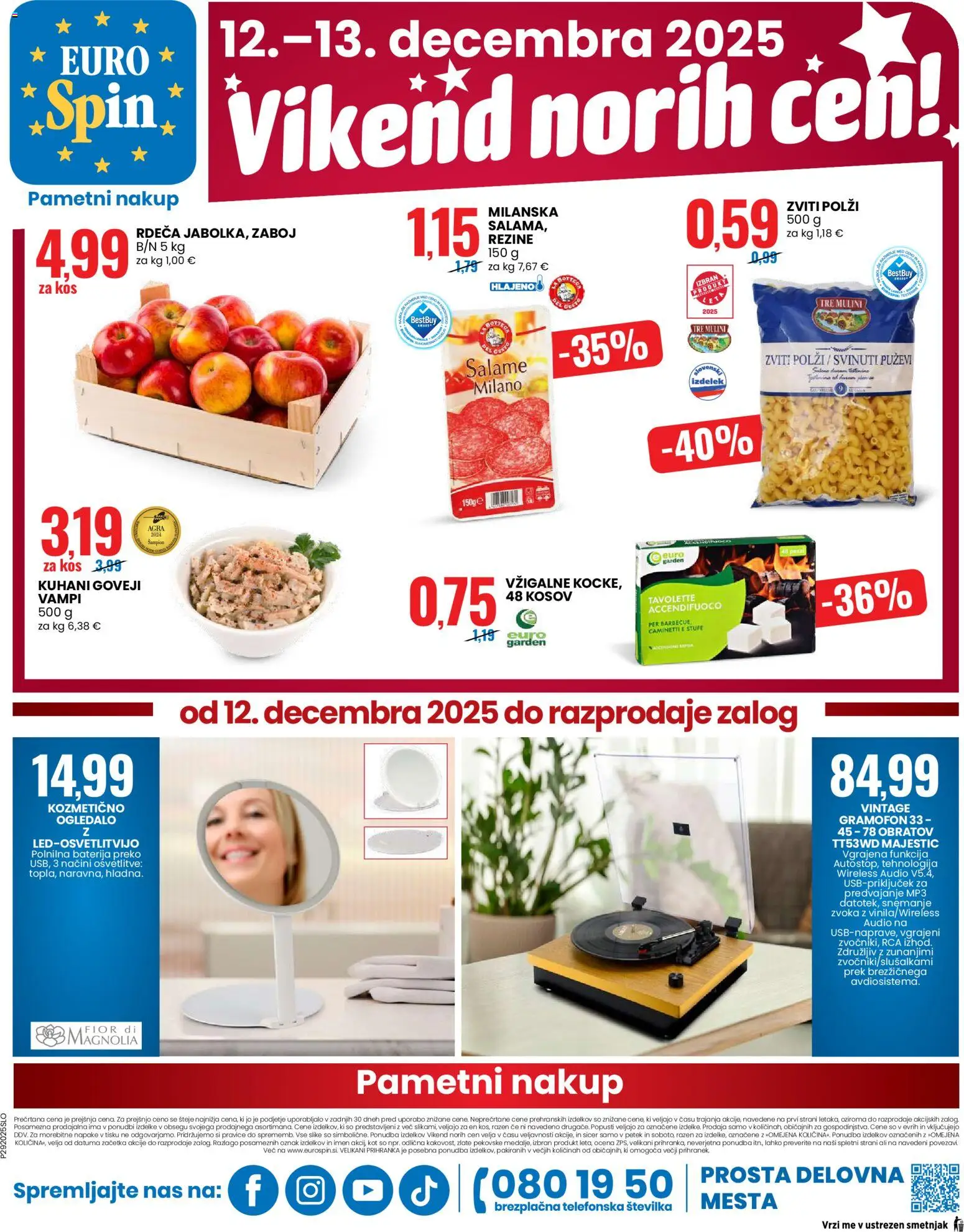 Novi Eurospin katalog ponudbe – veljaven od 11.12.2025 | Stran: 16 | Izdelki: Baterija, Mp3, Ogledalo, Zaboj