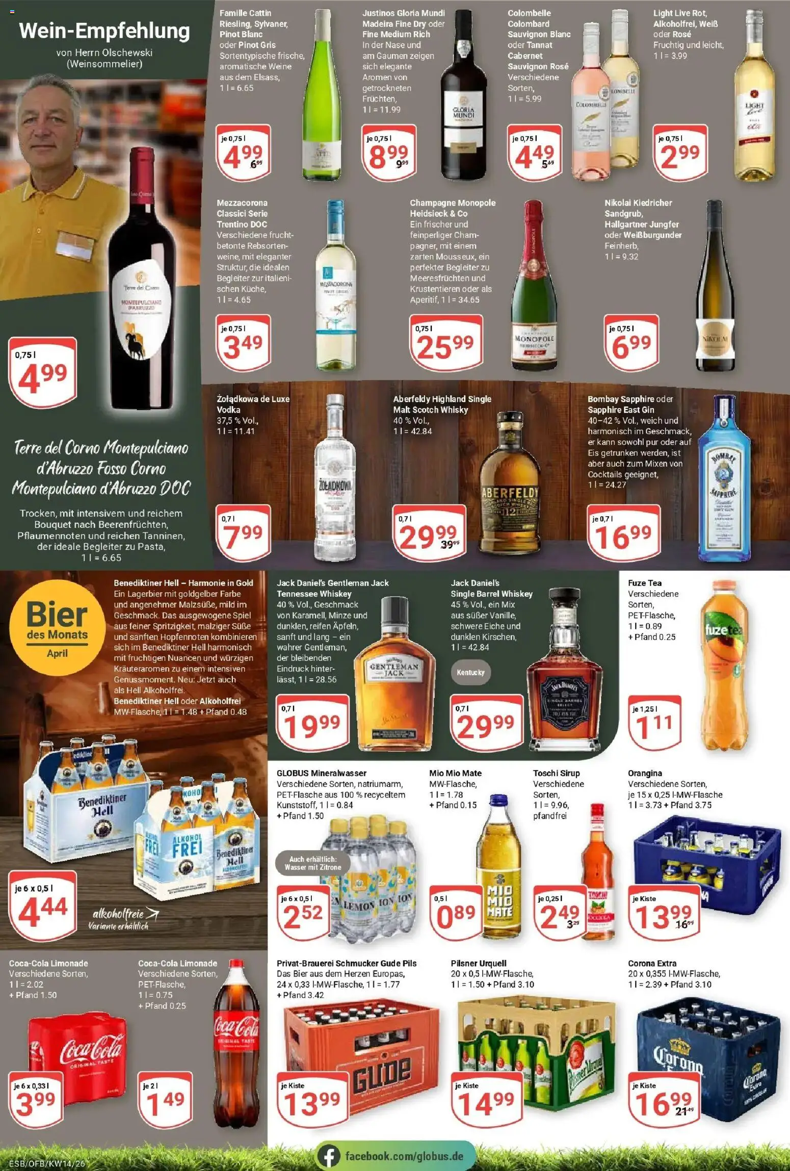 Globus prospekt Eschborn	 – gültig ab 30.03.2026 | Seite: 18 | Produkte: Whisky, Fuze tea, Jack Daniel's, Mineralwasser