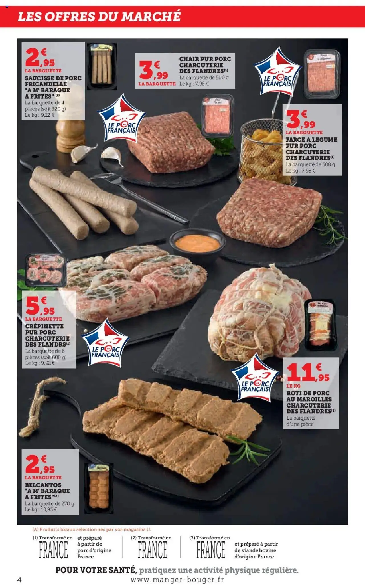 {H1} | Page: 4 | Produits: Frites, Saucisse, Viande, Porc